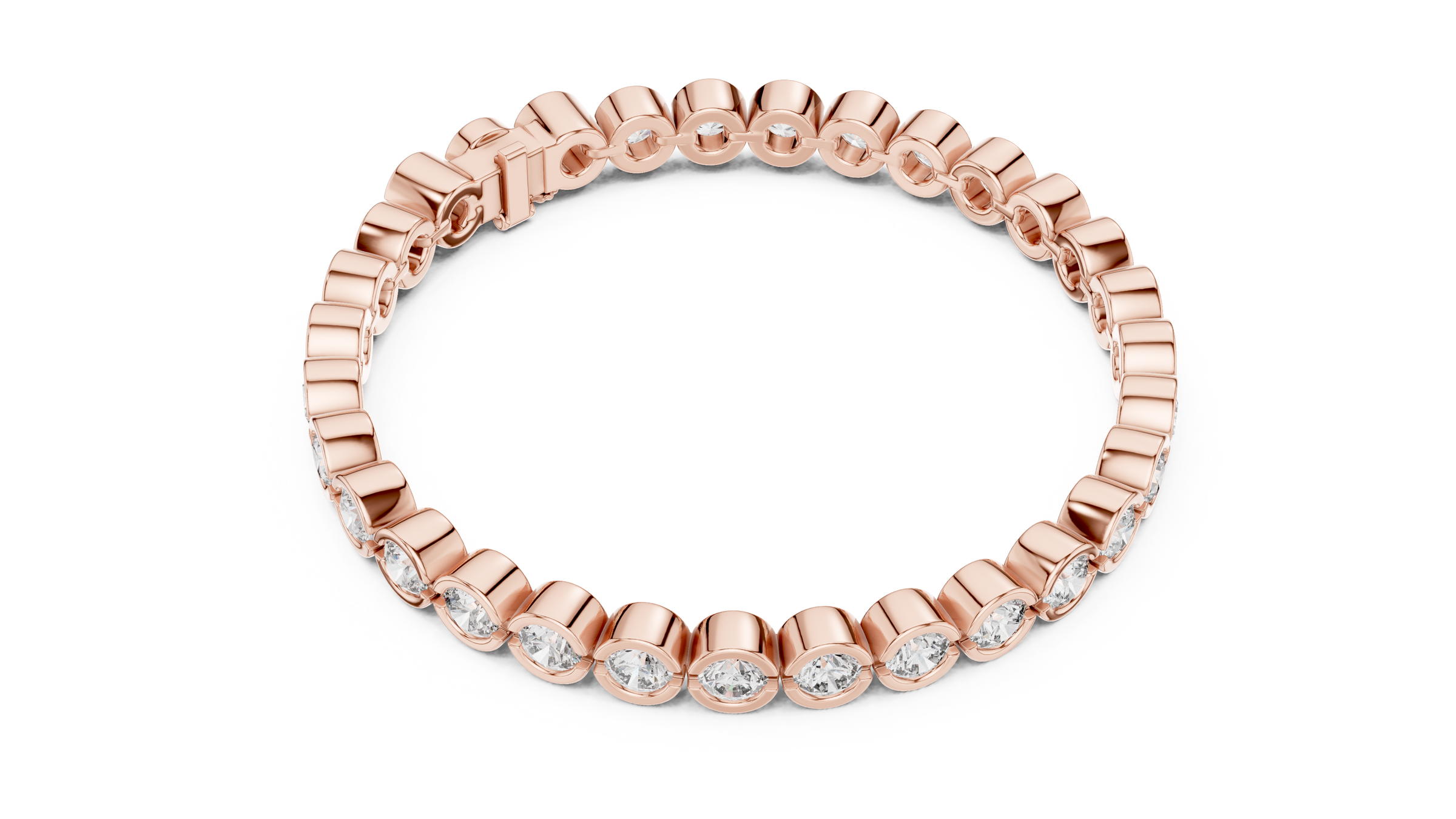 Full Bezel Round Lab-Grown Diamond Tennis Bracelet in 18K Gold | 7.5 Carat