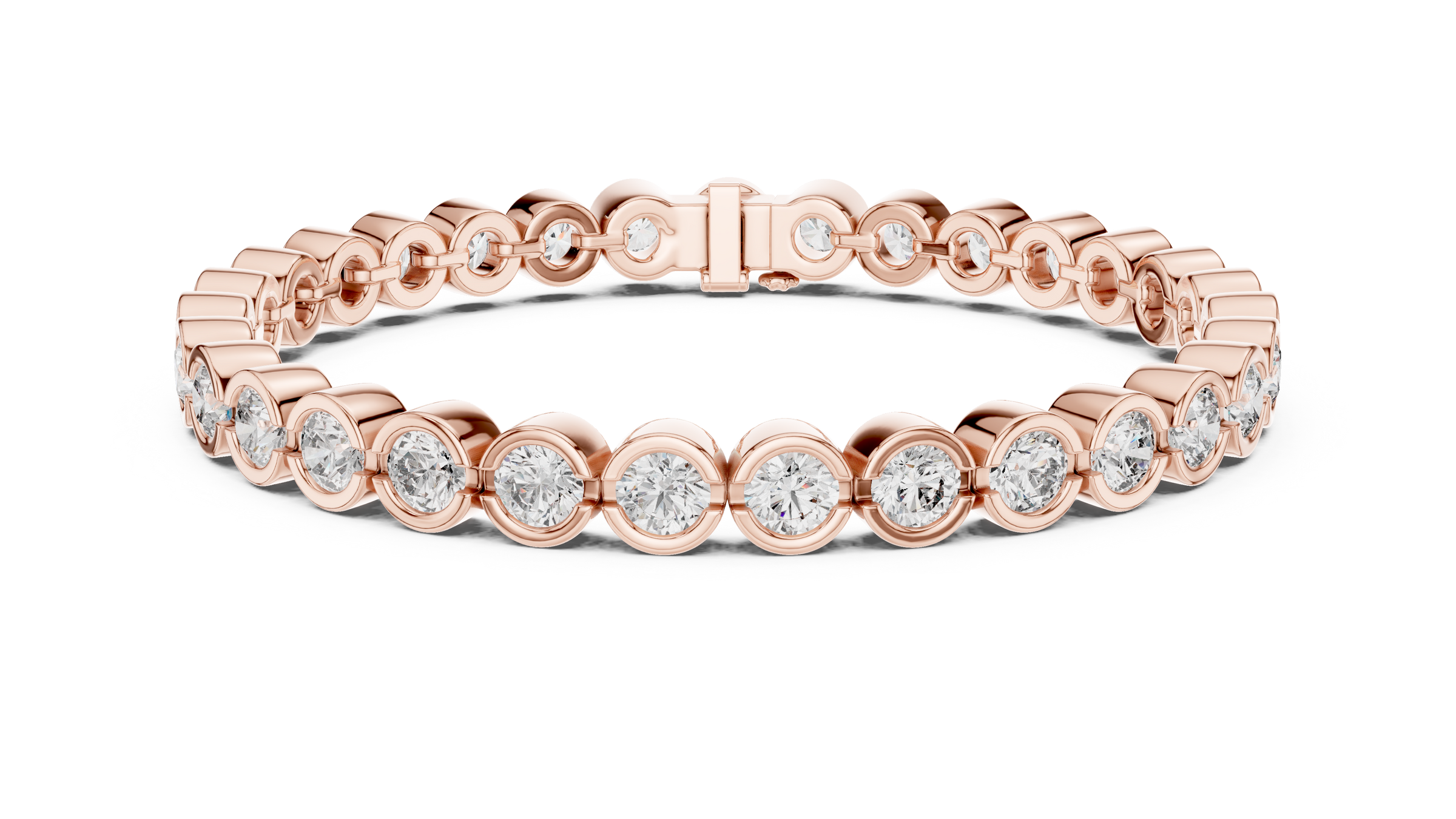 Full Bezel Round Lab-Grown Diamond Tennis Bracelet in 18K Gold | 7.5 Carat