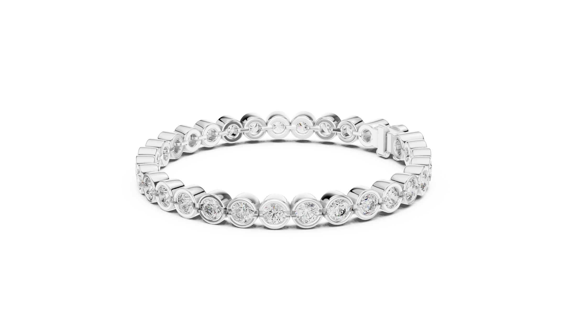 Full Bezel Round Lab-Grown Diamond Tennis Bracelet in 18K Gold | 7.5 Carat