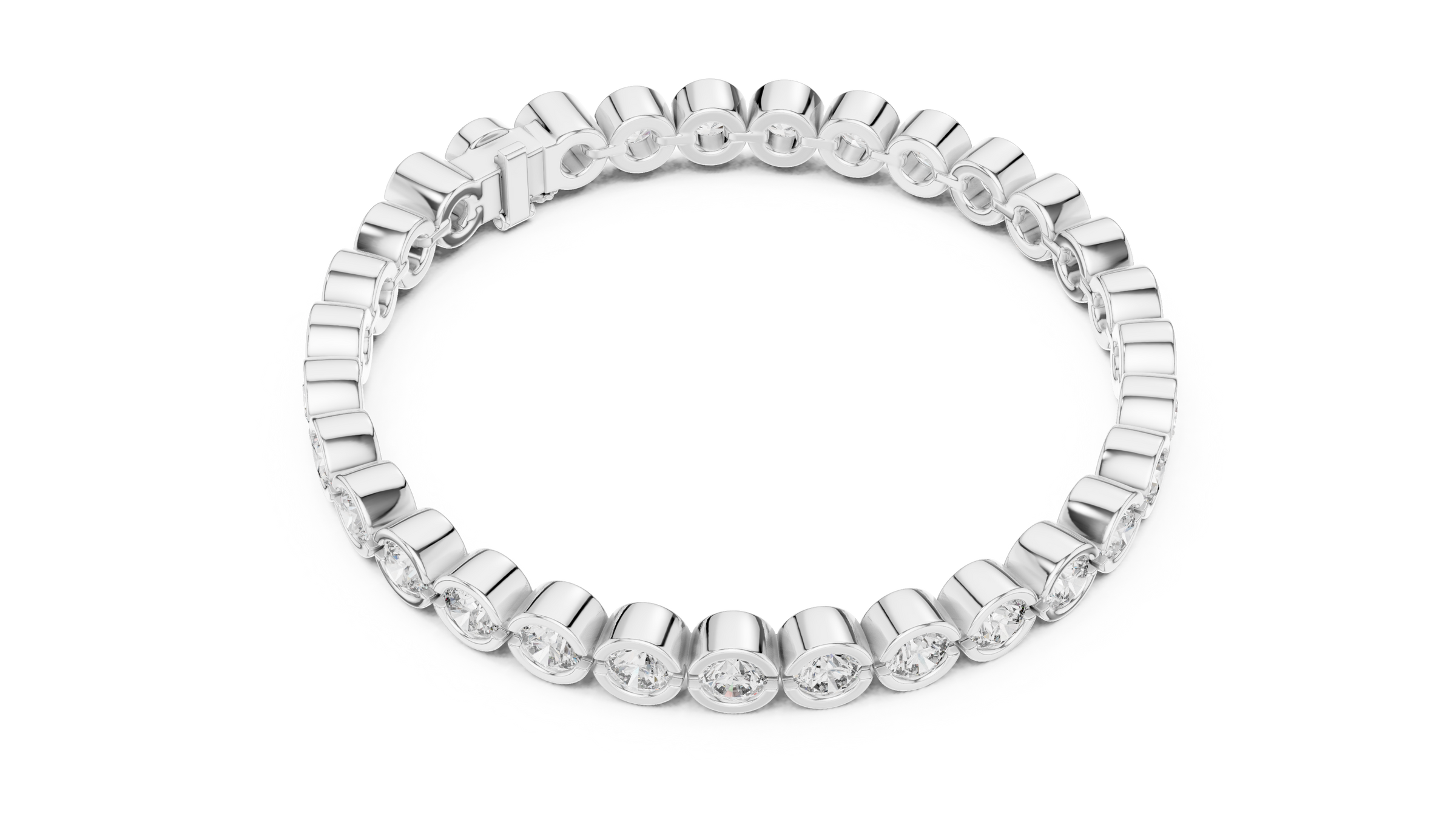 Full Bezel Round Lab-Grown Diamond Tennis Bracelet in 18K Gold | 7.5 Carat