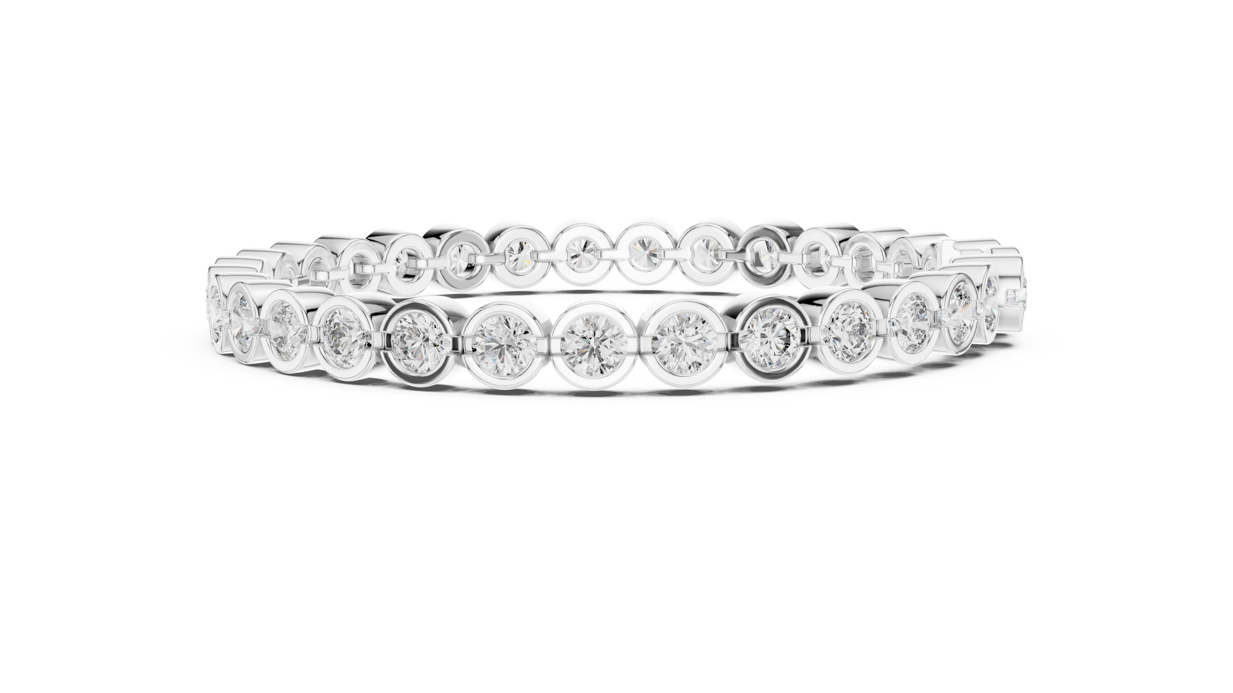 Full Bezel Round Lab-Grown Diamond Tennis Bracelet in 18K Gold | 7.5 Carat
