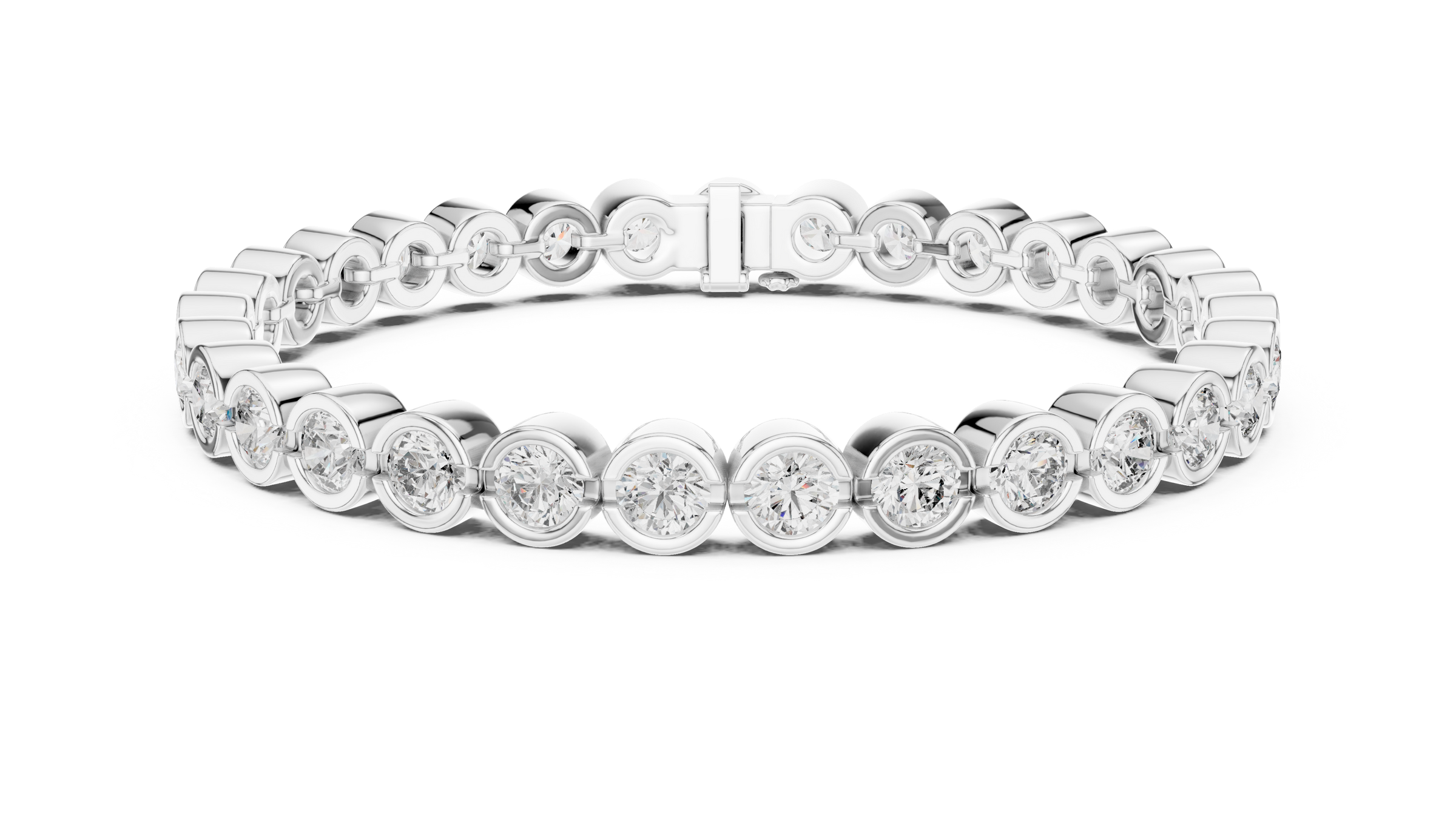 Full Bezel Round Lab-Grown Diamond Tennis Bracelet in 18K Gold | 7.5 Carat
