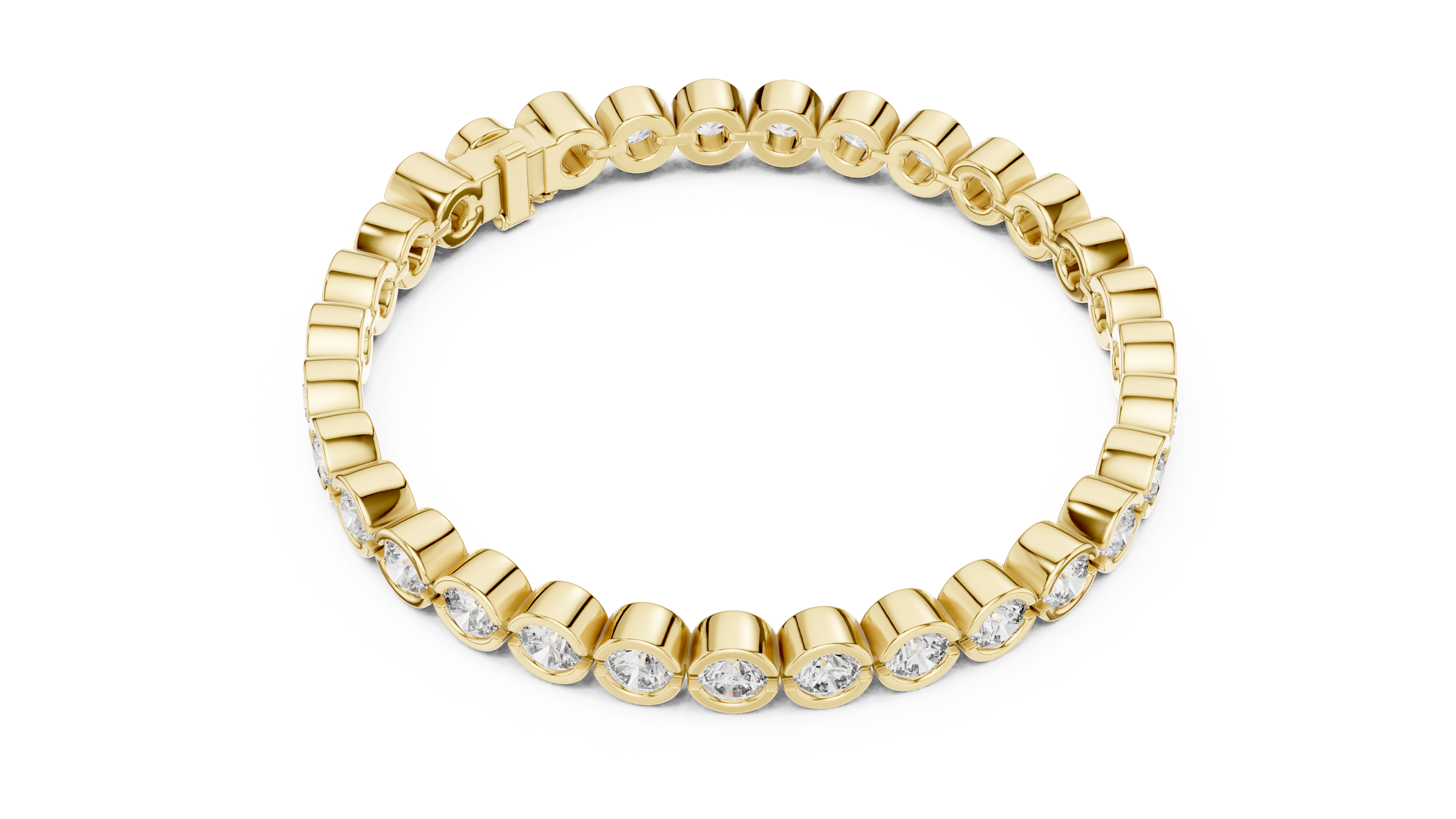 Full Bezel Round Lab-Grown Diamond Tennis Bracelet in 18K Gold | 7.5 Carat