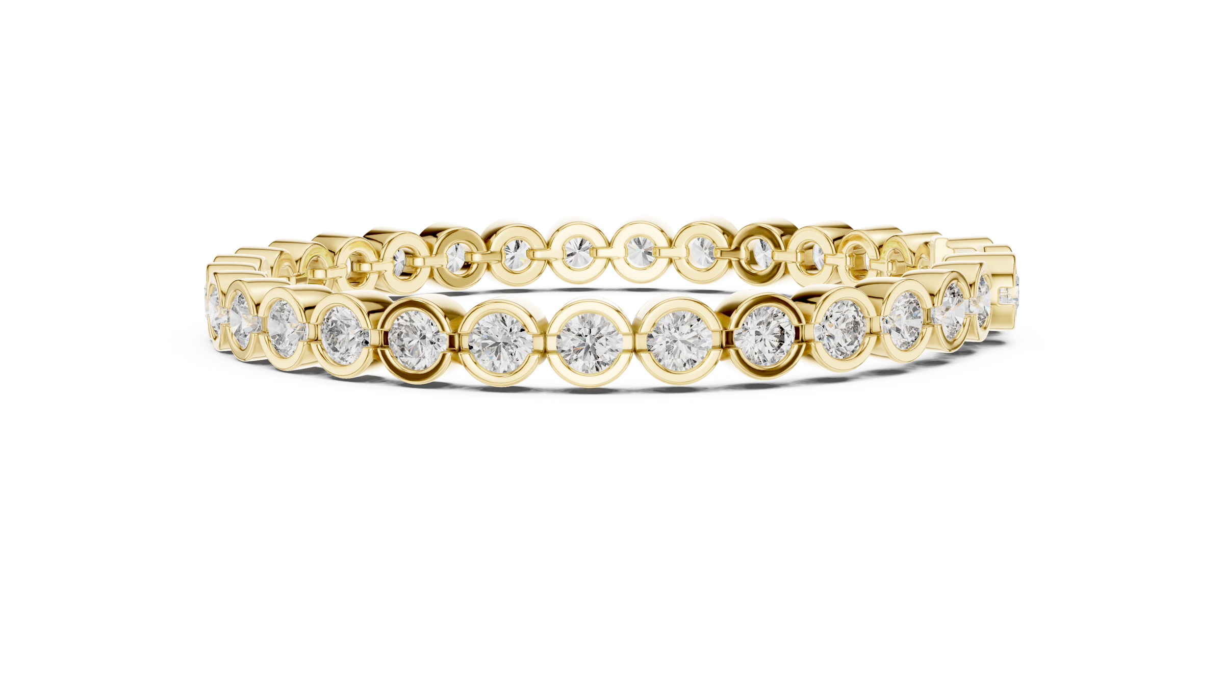 Full Bezel Round Lab-Grown Diamond Tennis Bracelet in 18K Gold | 7.5 Carat