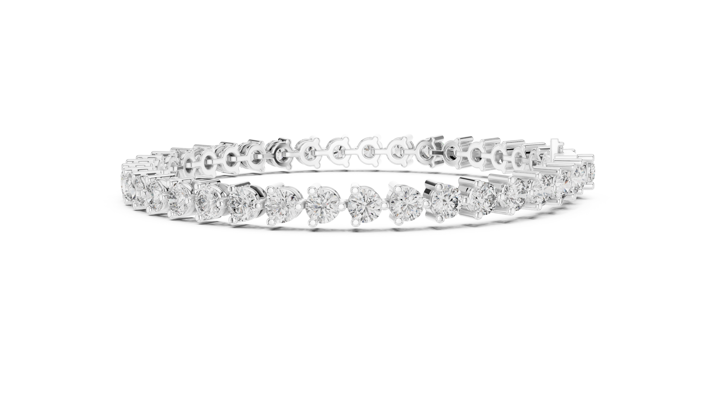 3 Prong Round Lab - Grown Diamond Tennis Bracelet in 18K Gold | 8 Carat