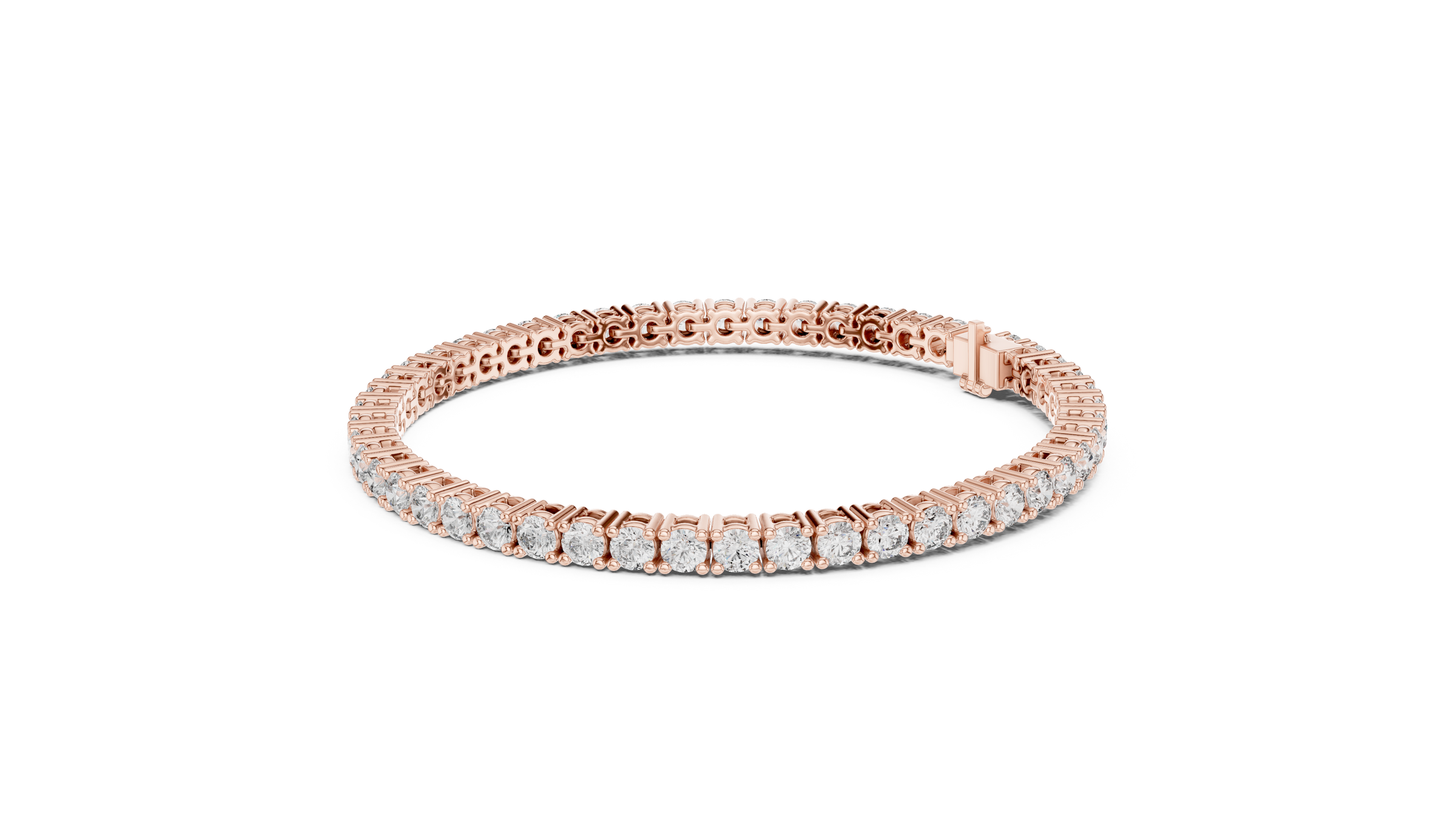 Round Lab-Grown Diamond Tennis Bracelet in 18K Gold | 4 Prong Setting | 6 Carat
