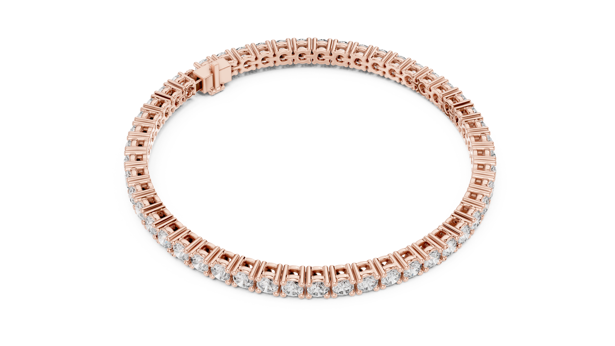 Round Lab-Grown Diamond Tennis Bracelet in 18K Gold | 4 Prong Setting | 6 Carat