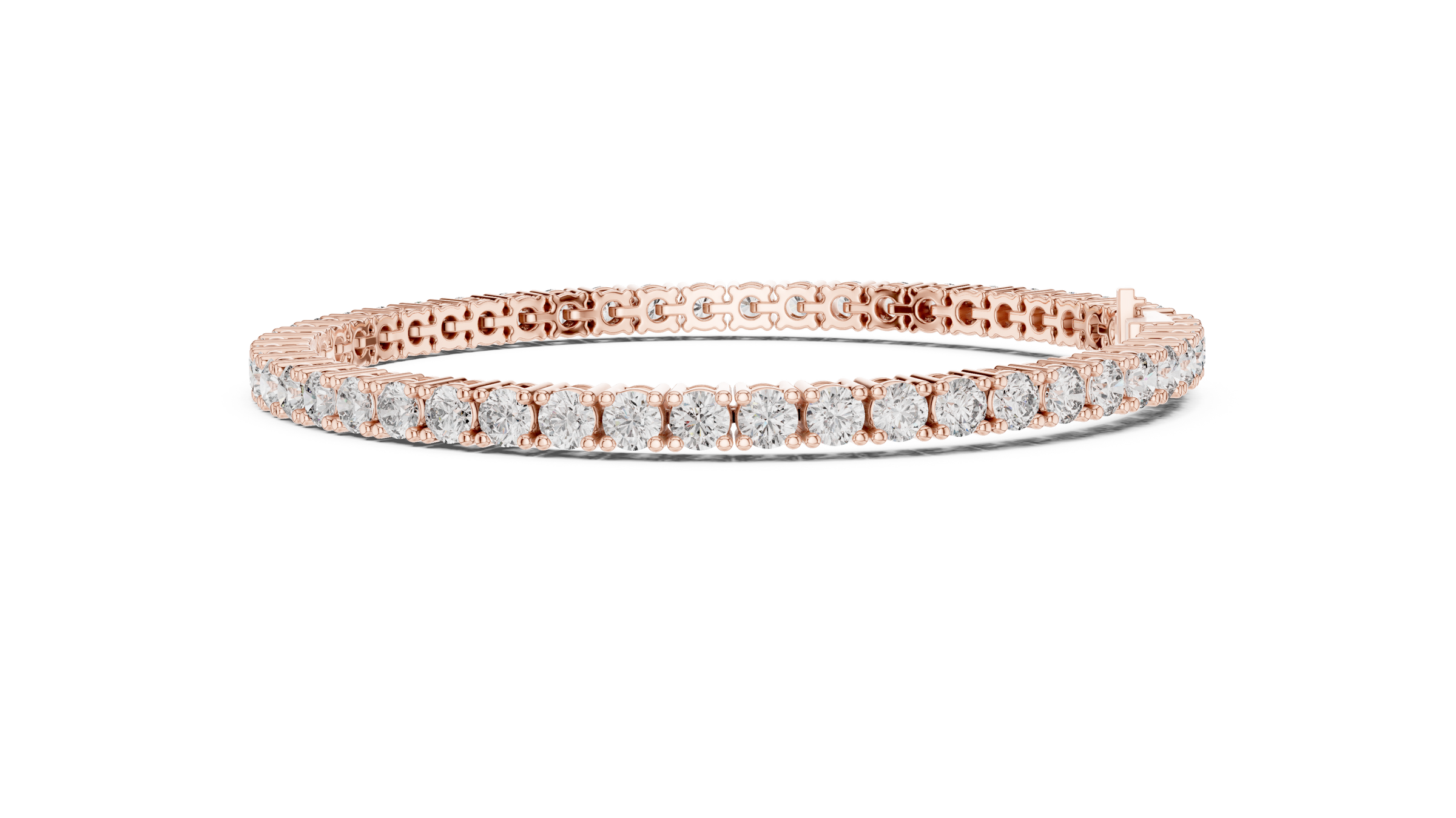 Round Lab-Grown Diamond Tennis Bracelet in 18K Gold | 4 Prong Setting | 6 Carat