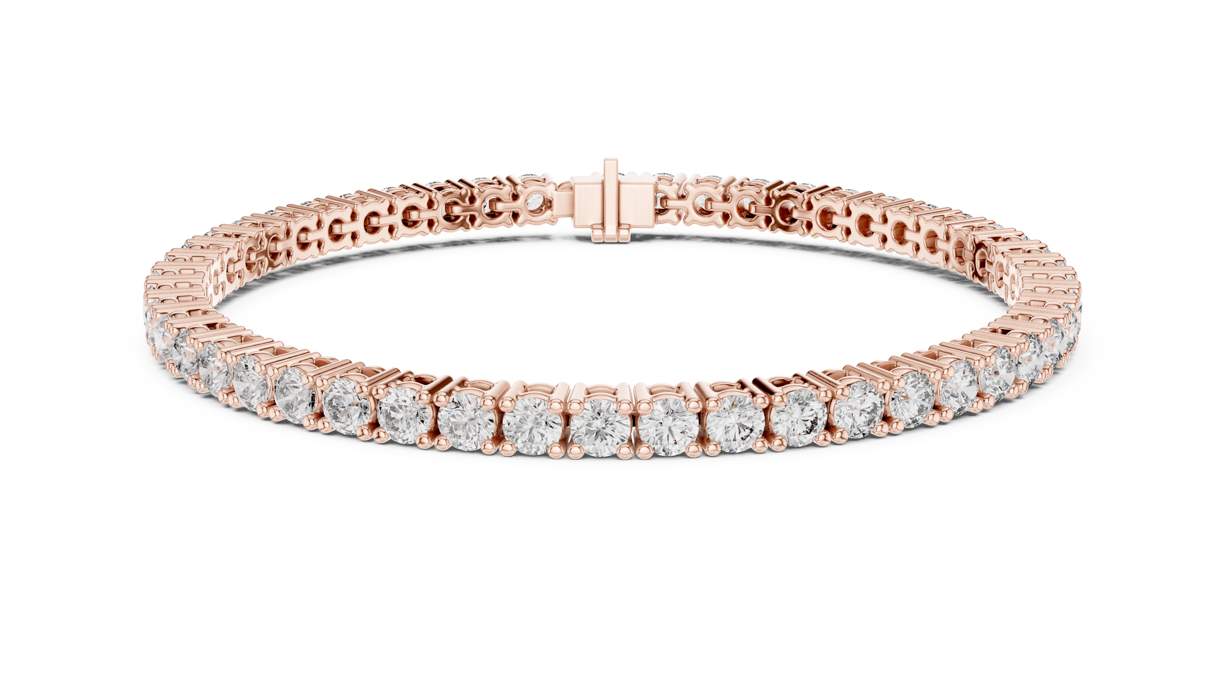 Round Lab-Grown Diamond Tennis Bracelet in 18K Gold | 4 Prong Setting | 6 Carat