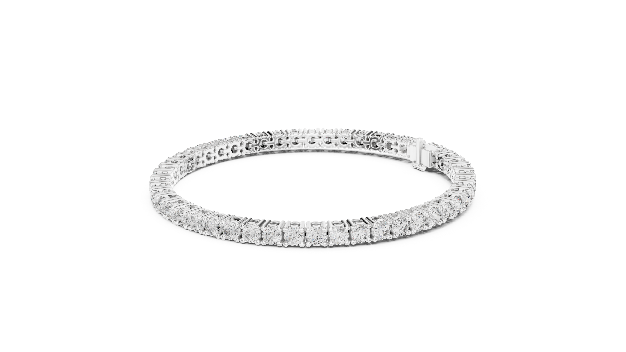 Round Lab-Grown Diamond Tennis Bracelet in 18K Gold | 4 Prong Setting | 6 Carat