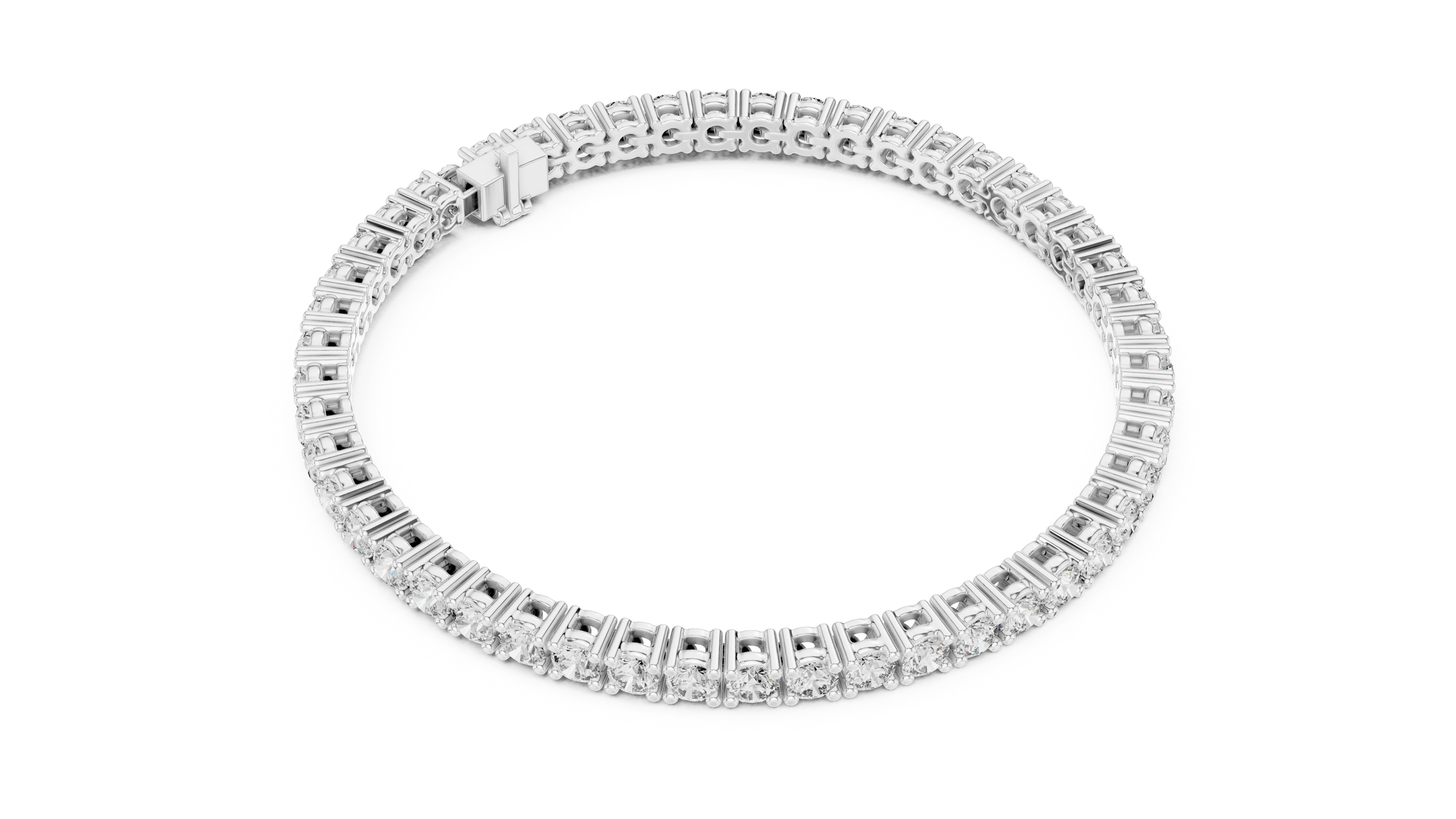 Round Lab-Grown Diamond Tennis Bracelet in 18K Gold | 4 Prong Setting | 6 Carat