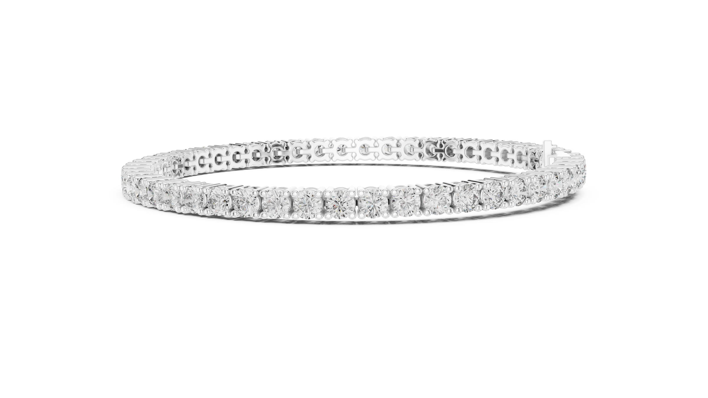 Round Lab-Grown Diamond Tennis Bracelet in 18K Gold | 4 Prong Setting | 6 Carat