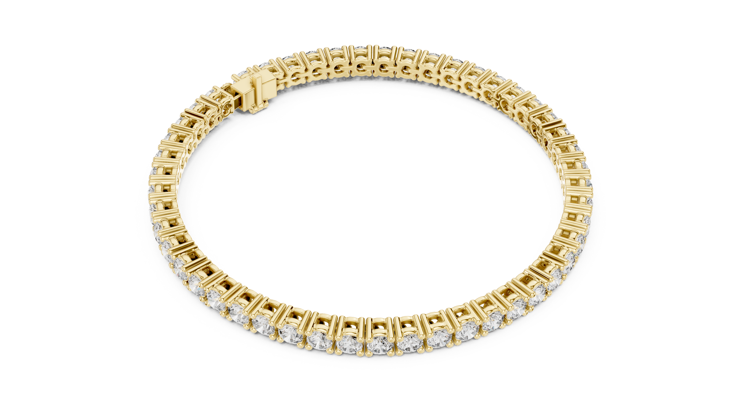 Round Lab-Grown Diamond Tennis Bracelet in 18K Gold | 4 Prong Setting | 6 Carat