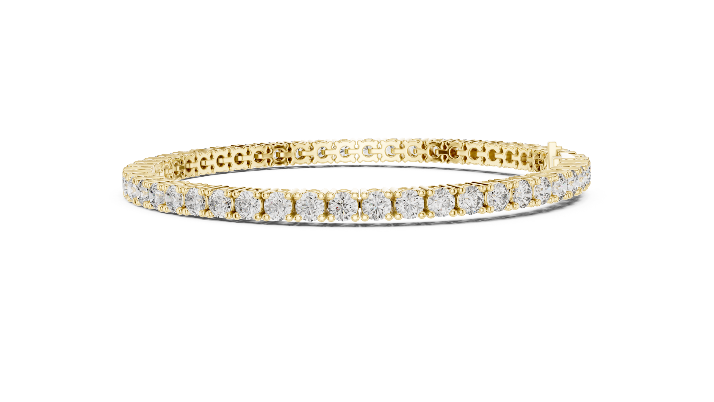 Round Lab-Grown Diamond Tennis Bracelet in 18K Gold | 4 Prong Setting | 6 Carat