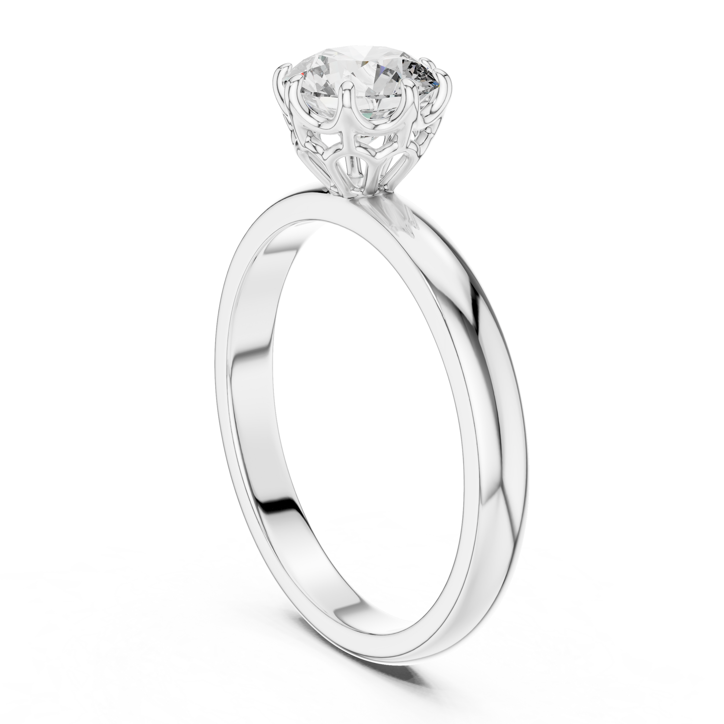 1–3 Carat Round Lab-Grown Diamond Solitaire Engagement Ring – Eight-Prong Setting 18K Gold