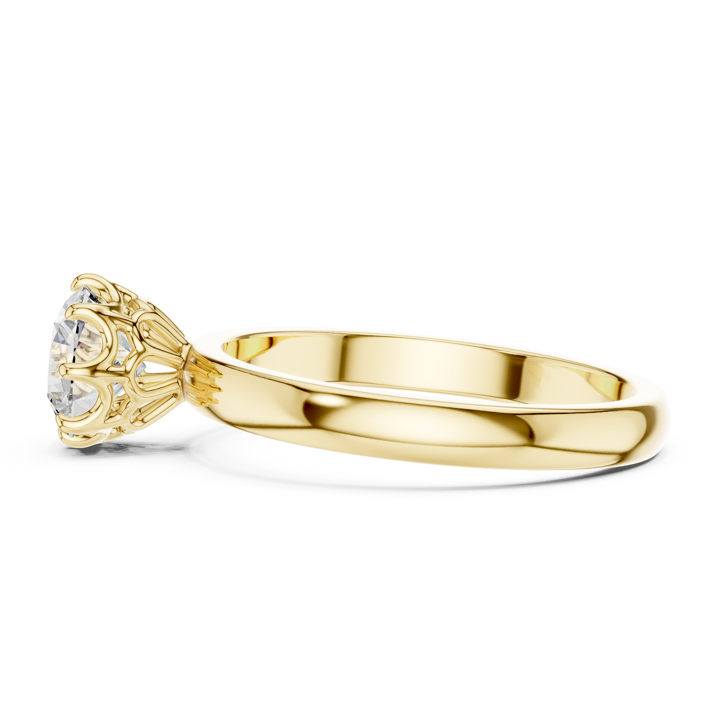 1–3 Carat Round Lab-Grown Diamond Solitaire Engagement Ring – Eight-Prong Setting 18K Gold