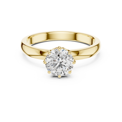 1–3 Carat Round Lab-Grown Diamond Solitaire Engagement Ring – Eight-Prong Setting 18K Gold