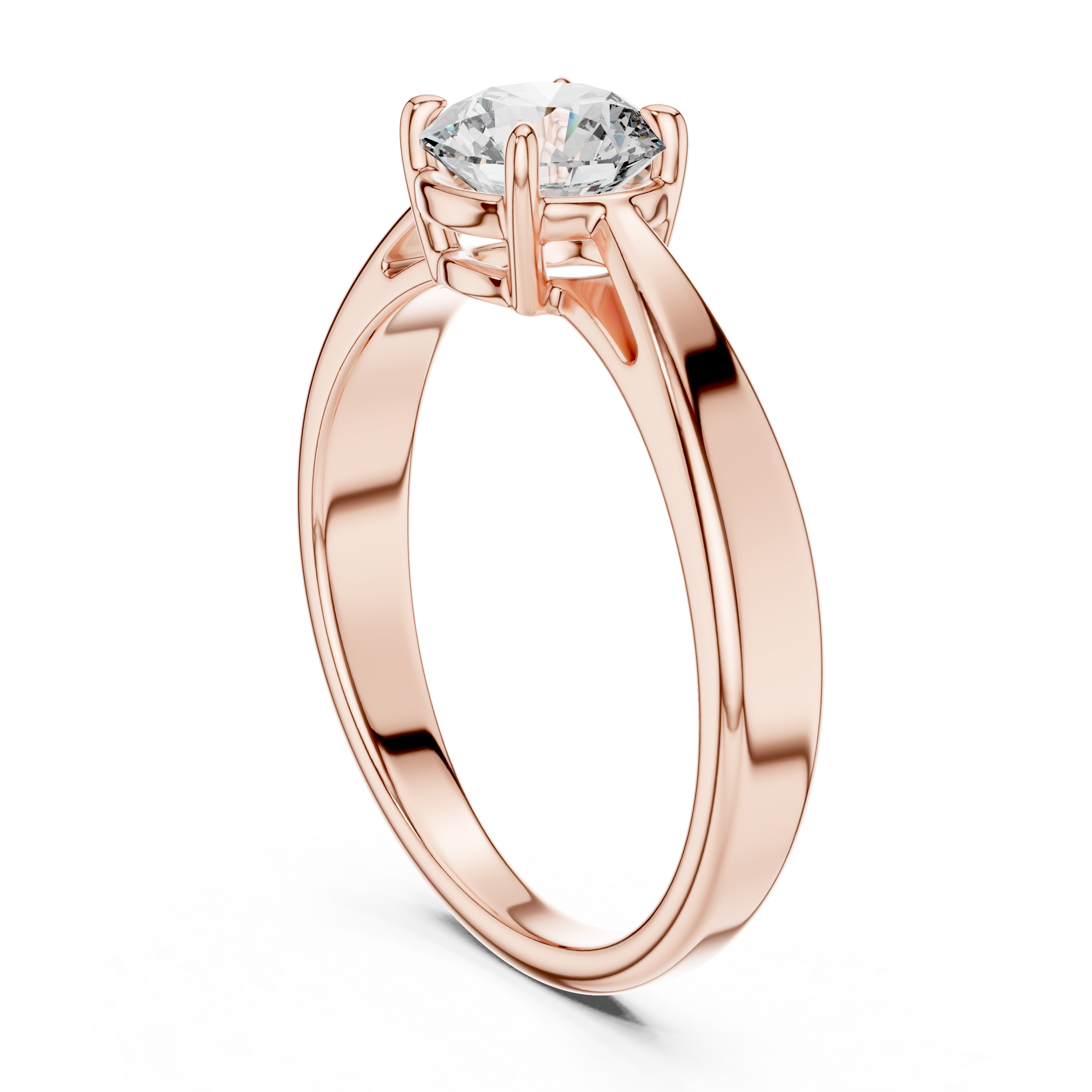 1–3 Carat Round Lab-Grown Diamond Solitaire Engagement Ring – Four Prong Setting, 18K Gold