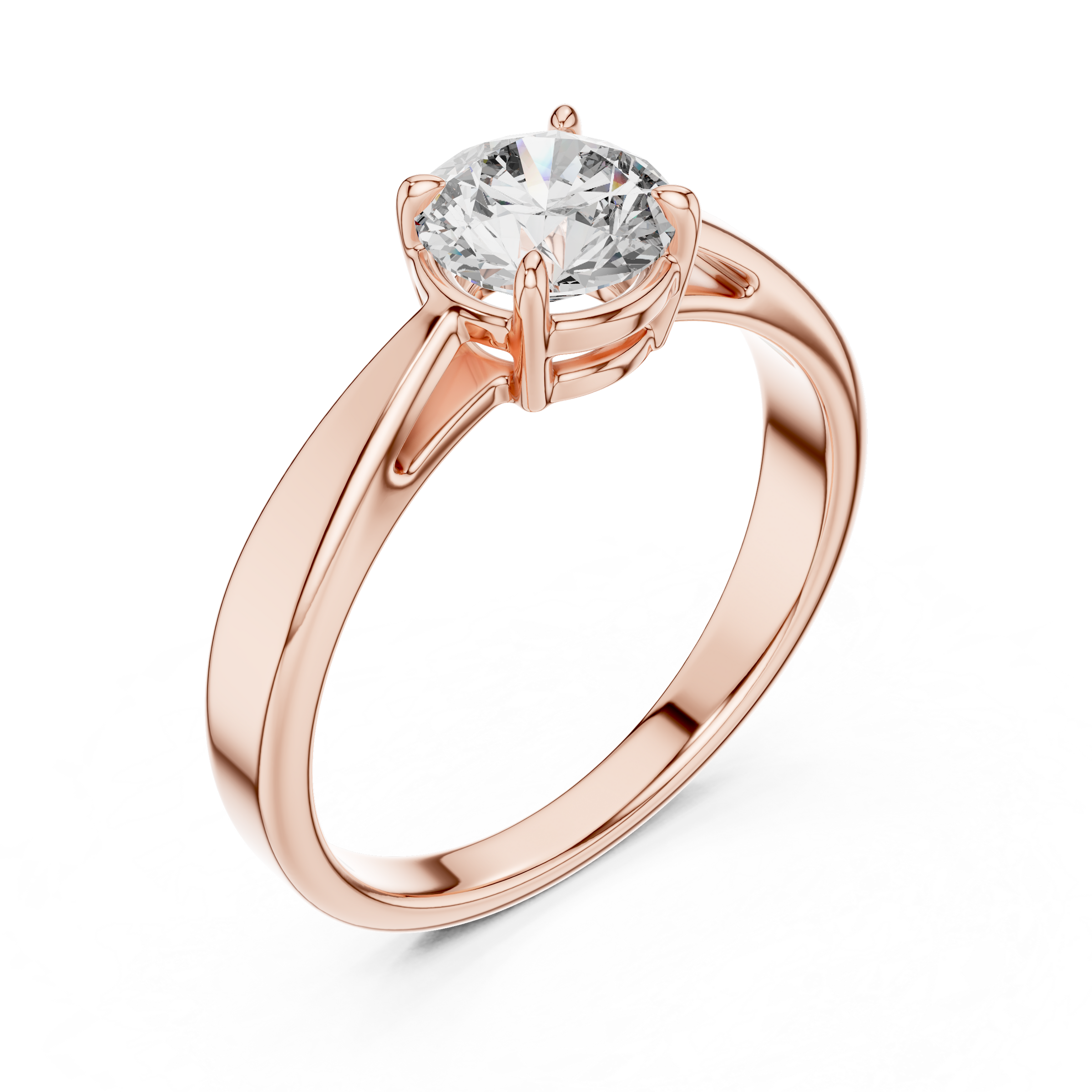 1–3 Carat Round Lab-Grown Diamond Solitaire Engagement Ring – Four Prong Setting, 18K Gold