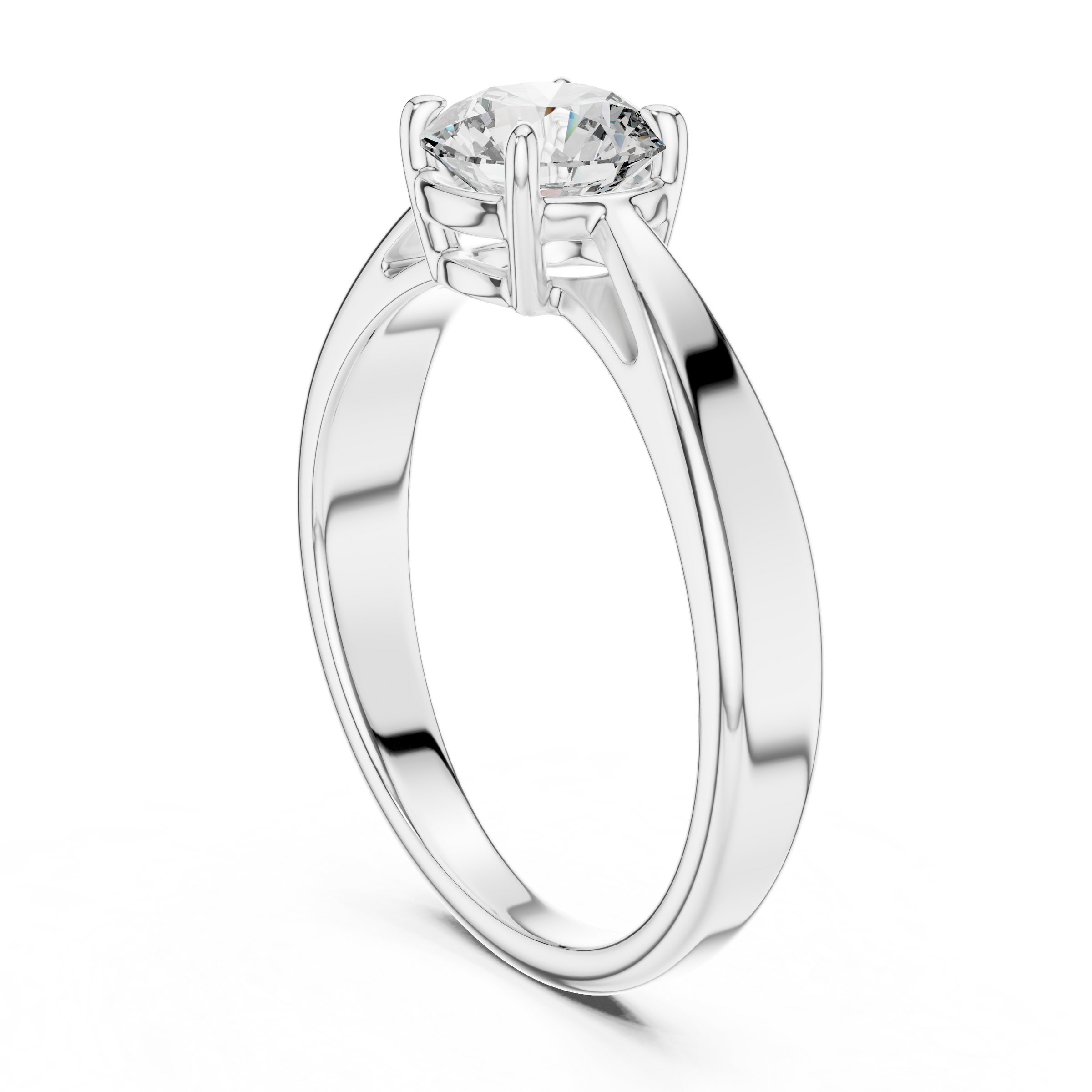 1–3 Carat Round Lab-Grown Diamond Solitaire Engagement Ring – Four Prong Setting, 18K Gold