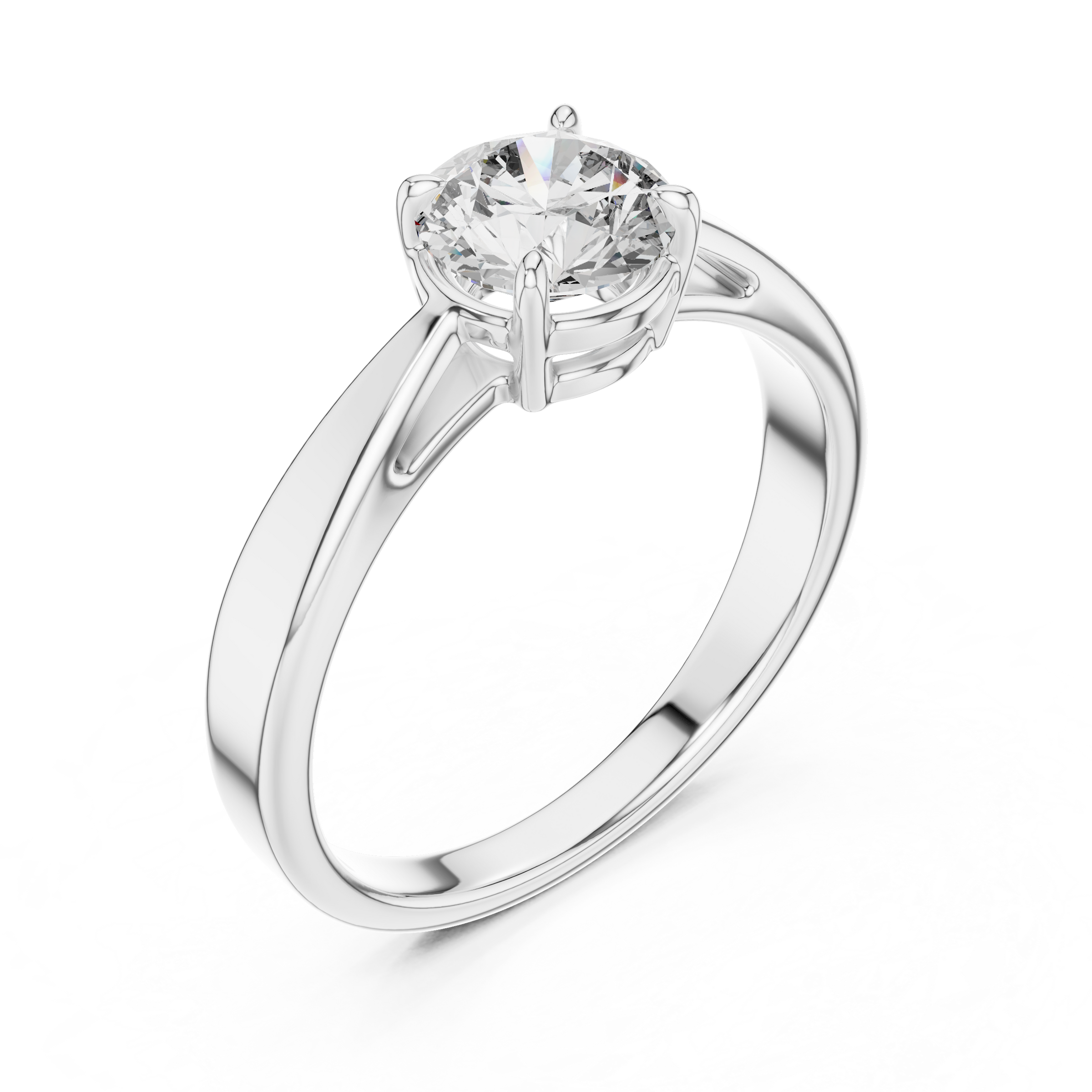 1–3 Carat Round Lab-Grown Diamond Solitaire Engagement Ring – Four Prong Setting, 18K Gold