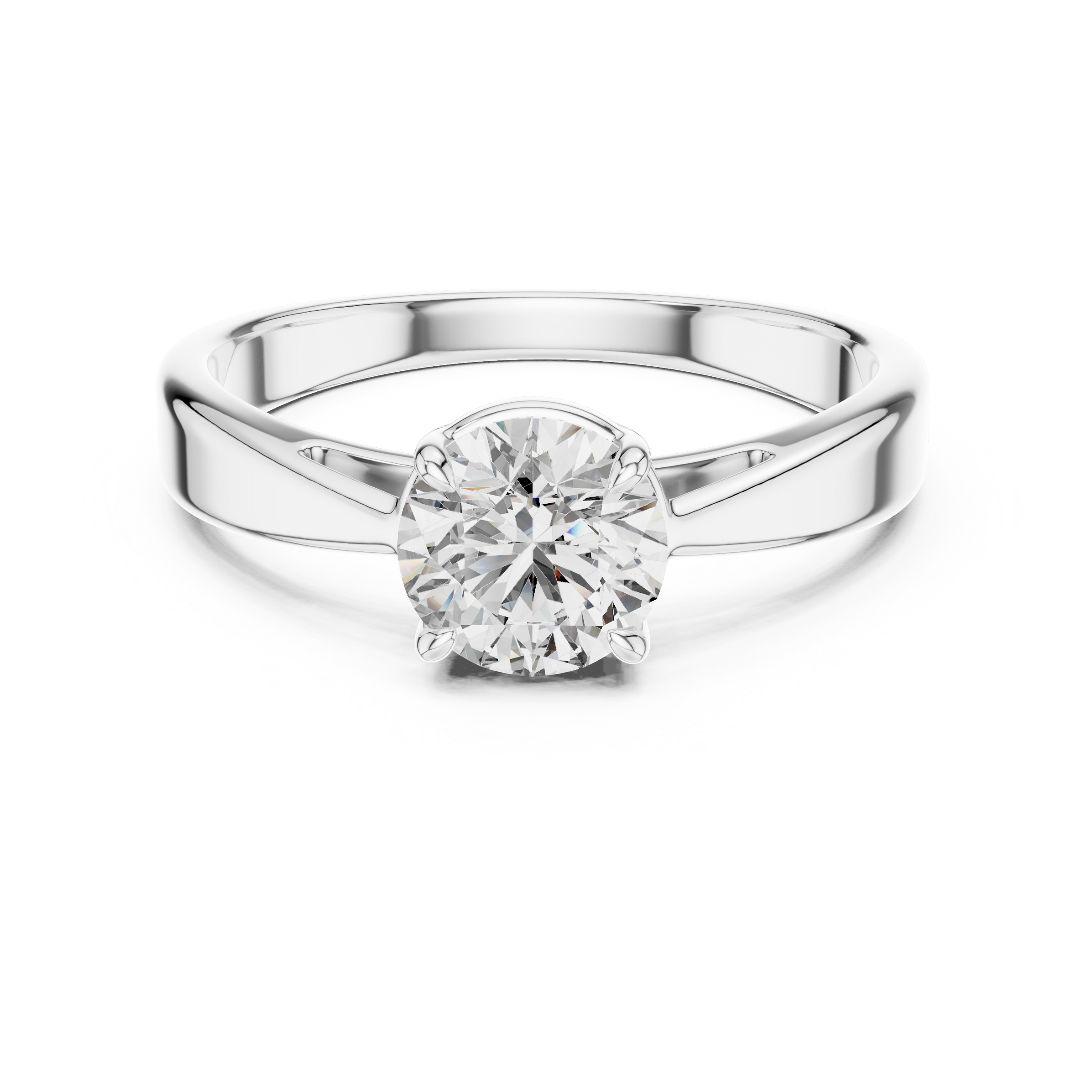 1–3 Carat Round Lab-Grown Diamond Solitaire Engagement Ring – Four Prong Setting, 18K Gold
