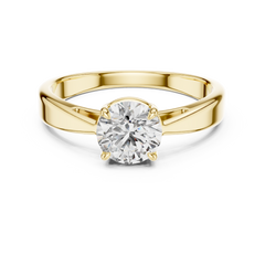 1–3 Carat Round Lab-Grown Diamond Solitaire Engagement Ring – Four Prong Setting, 18K Gold