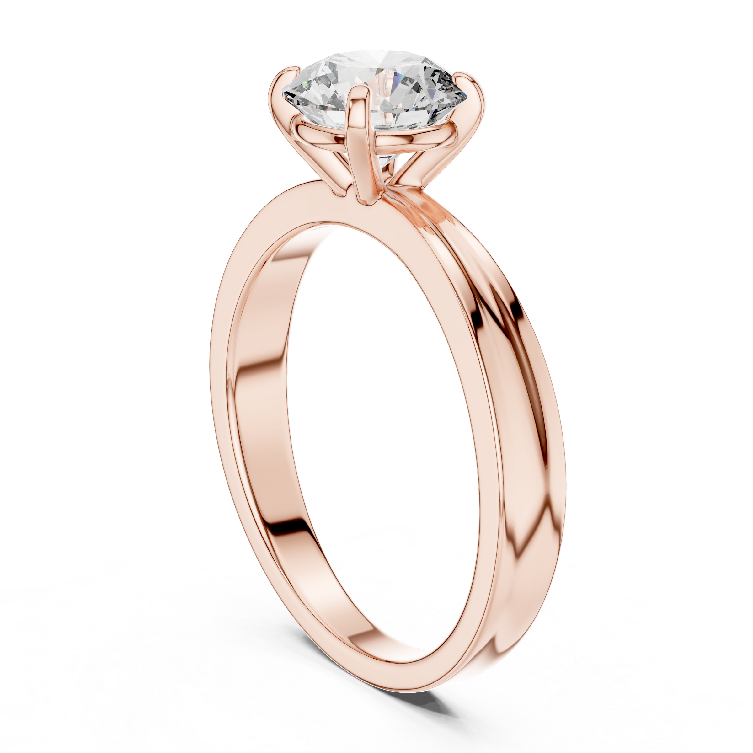 1–3 Carat Round Lab-Grown Diamond Solitaire Engagement Ring – Classic Four-Prong Setting, 18K Gold