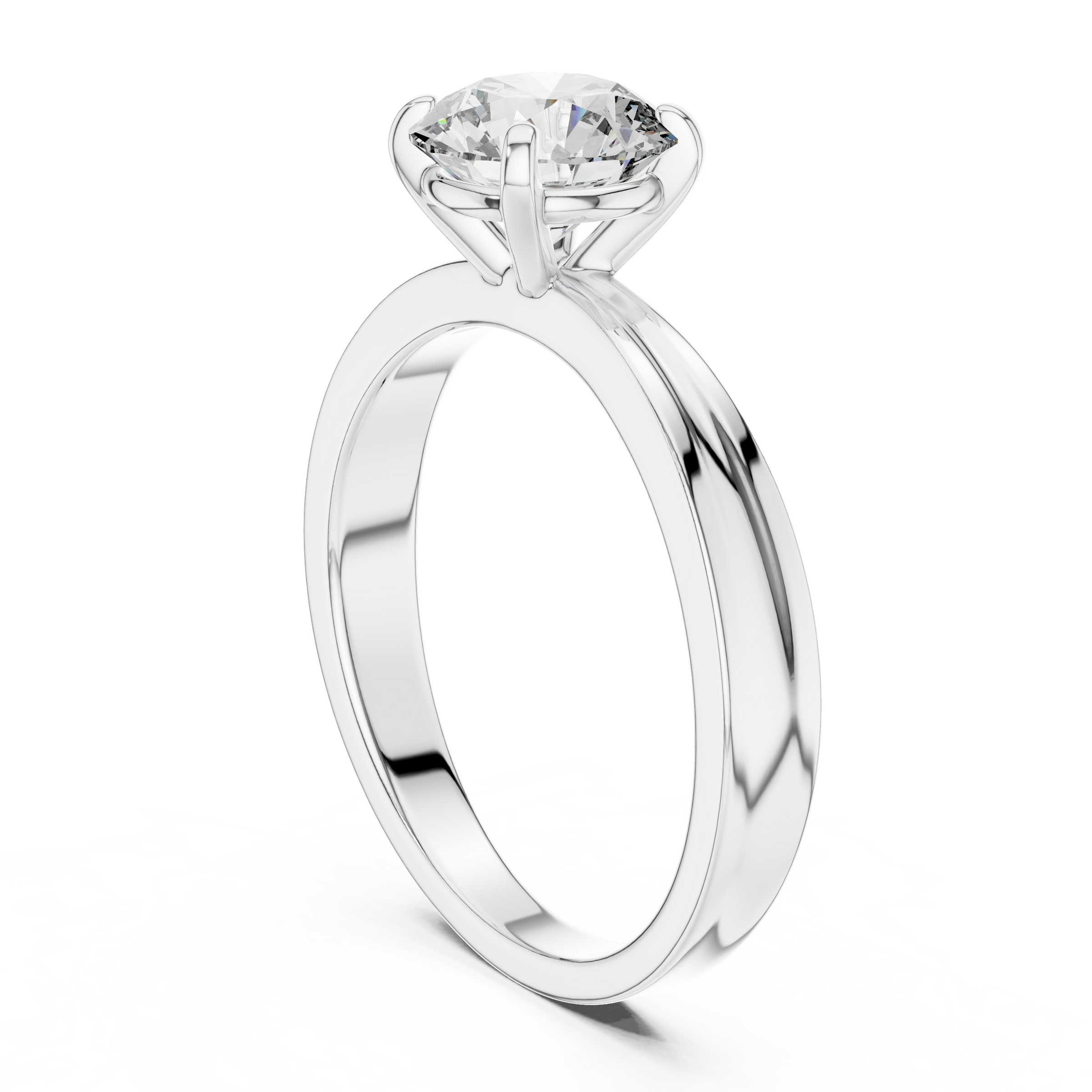 1–3 Carat Round Lab-Grown Diamond Solitaire Engagement Ring – Classic Four-Prong Setting, 18K Gold