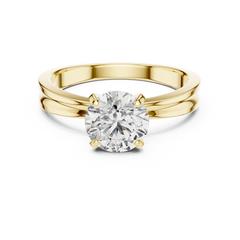 1–3 Carat Round Lab-Grown Diamond Solitaire Engagement Ring – Classic Four-Prong Setting, 18K Gold