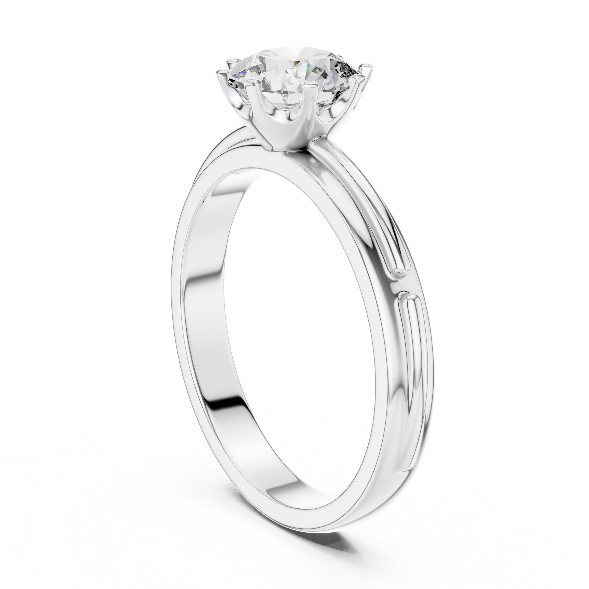 1–3 Carat Round Lab-Grown Diamond Solitaire Engagement Ring in 18K Gold – Eight-Prong Setting,