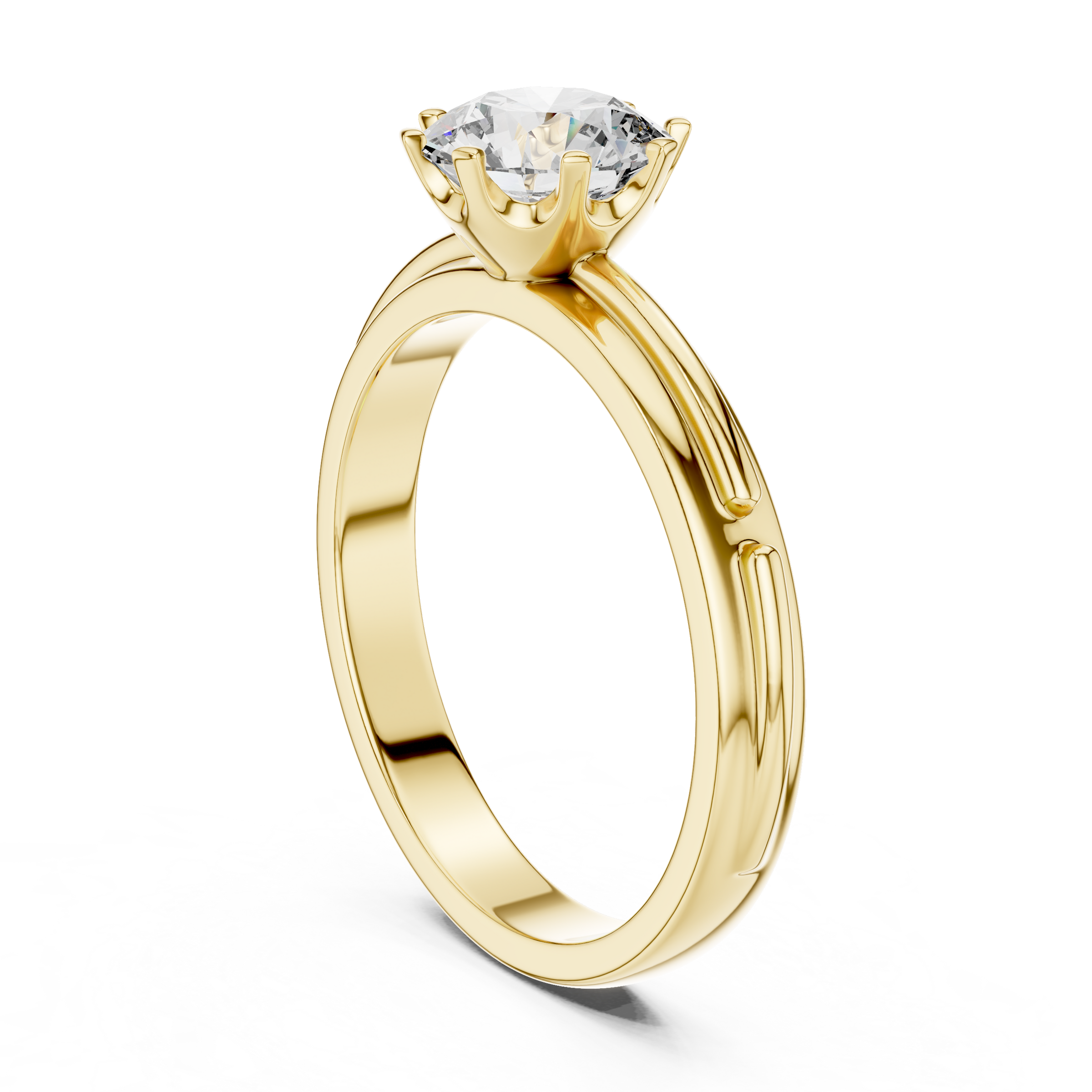 1–3 Carat Round Lab-Grown Diamond Solitaire Engagement Ring in 18K Gold – Eight-Prong Setting,