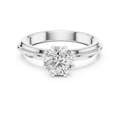 1–3 Carat Round Lab-Grown Diamond Solitaire Engagement Ring in 18K Gold – Eight-Prong Setting,