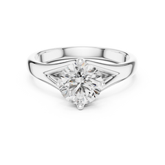 1–3 Carat Round Lab-Grown Diamond Solitaire Engagement Ring – Split Shank, 18K Gold