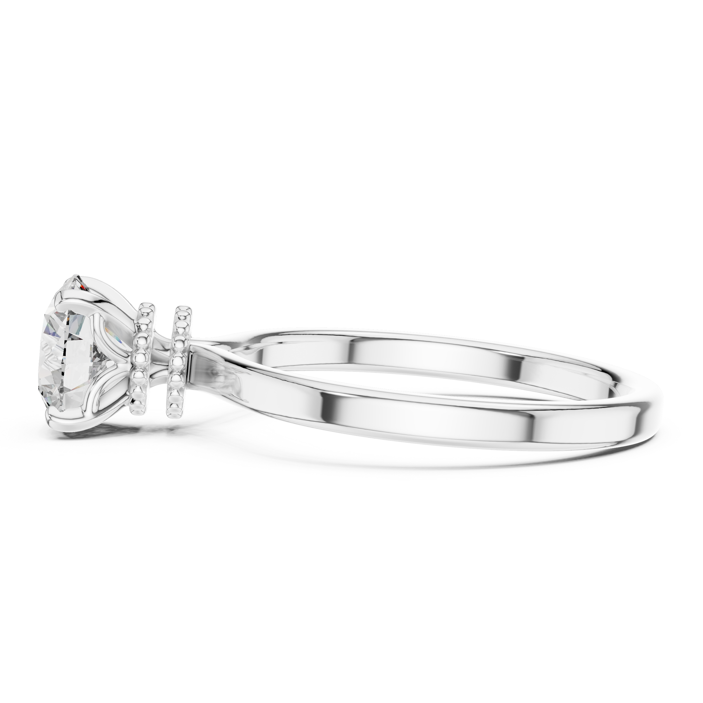 1–3 Carat Round Lab-Grown Diamond Solitaire Engagement Ring – Four-Prong Setting, 18K Gold