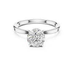 1–3 Carat Round Lab-Grown Diamond Solitaire Engagement Ring – Four-Prong Setting, 18K Gold