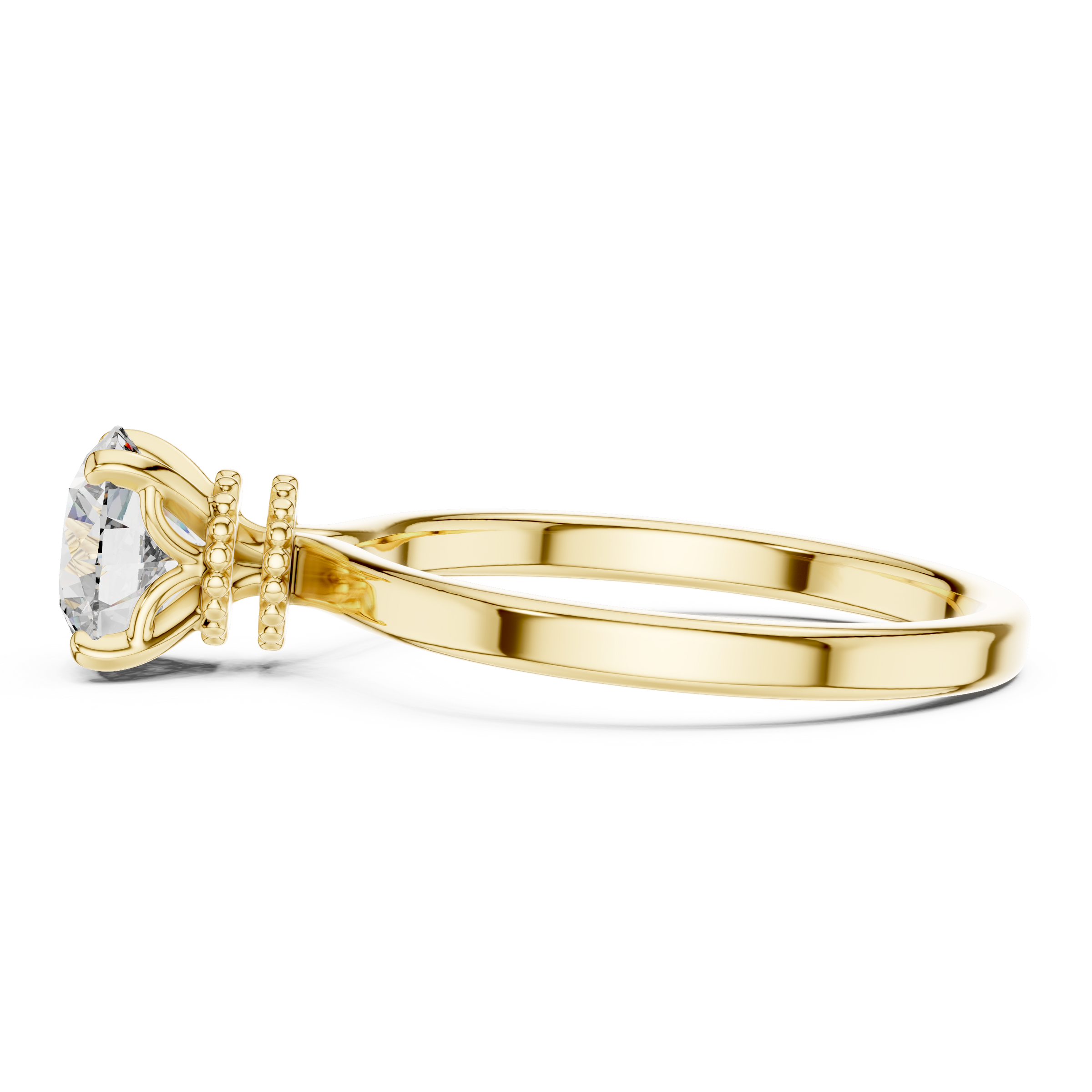 1–3 Carat Round Lab-Grown Diamond Solitaire Engagement Ring – Four-Prong Setting, 18K Gold