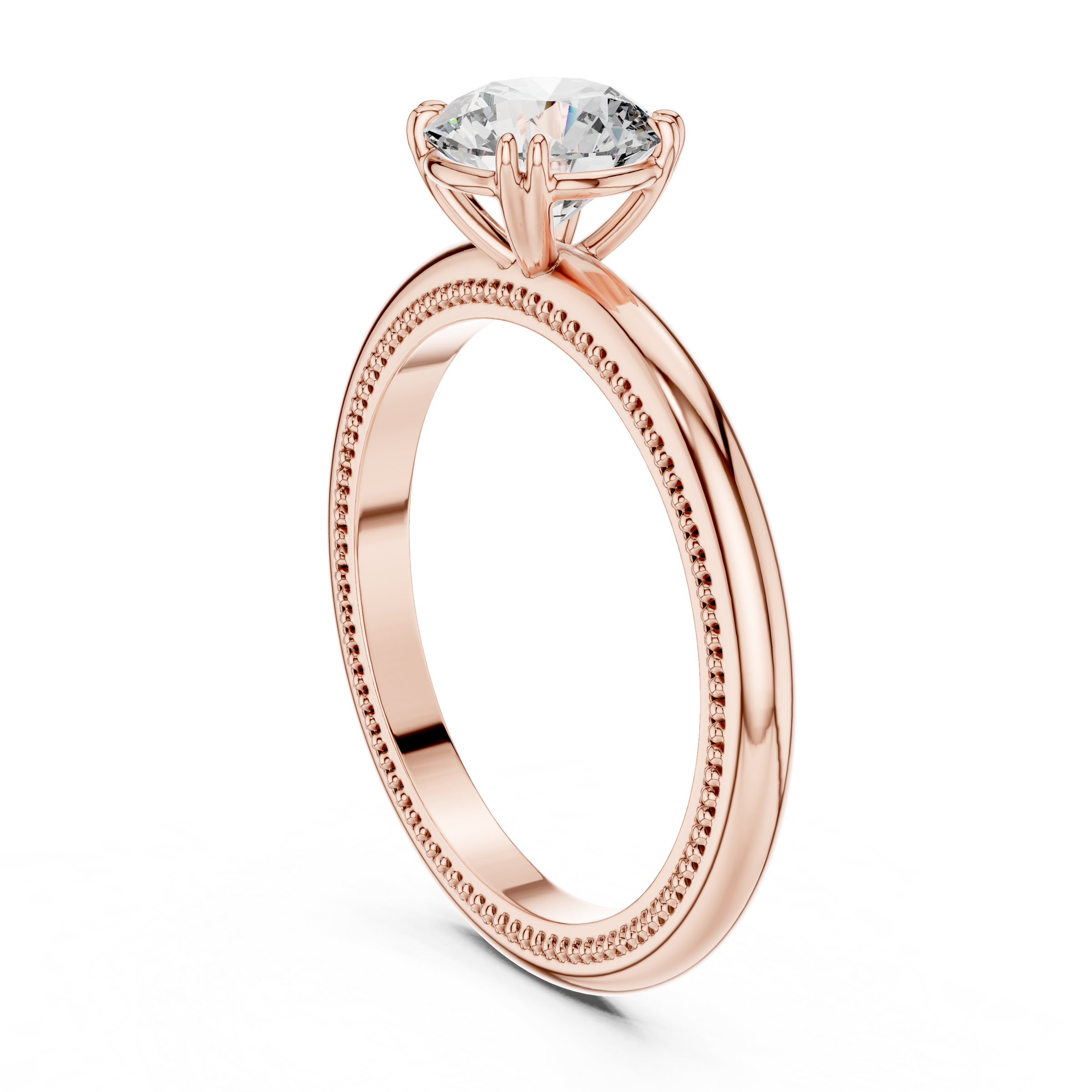 1–3 Carat Round Lab-Grown Diamond Solitaire Engagement Ring – Double Prong Setting, 18K Gold