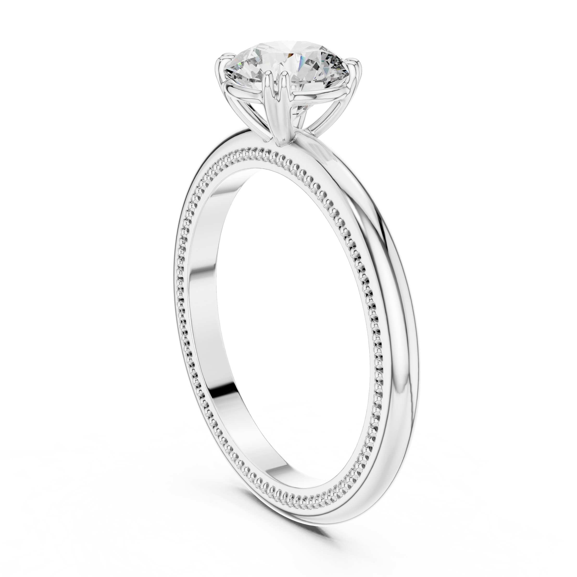 1–3 Carat Round Lab-Grown Diamond Solitaire Engagement Ring – Double Prong Setting, 18K Gold