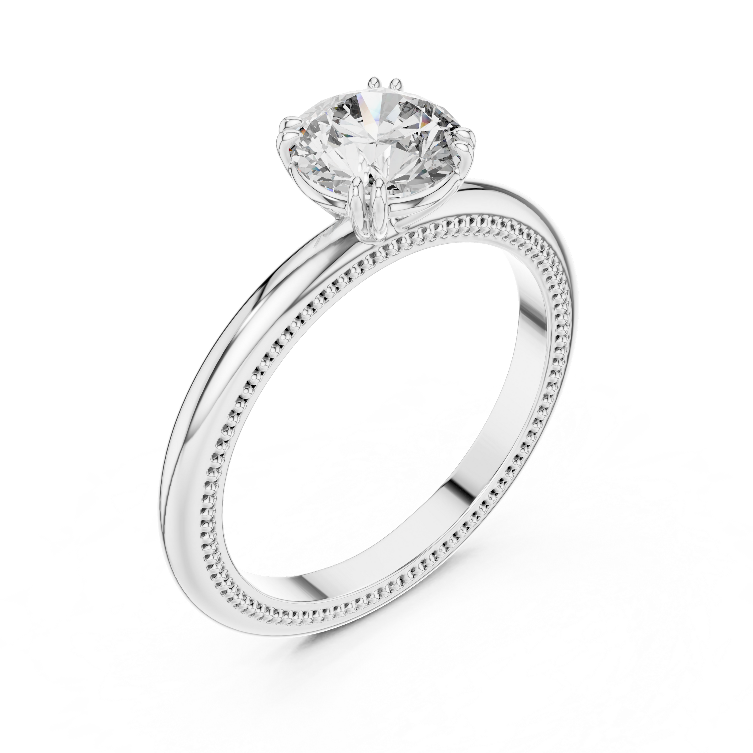 1–3 Carat Round Lab-Grown Diamond Solitaire Engagement Ring – Double Prong Setting, 18K Gold