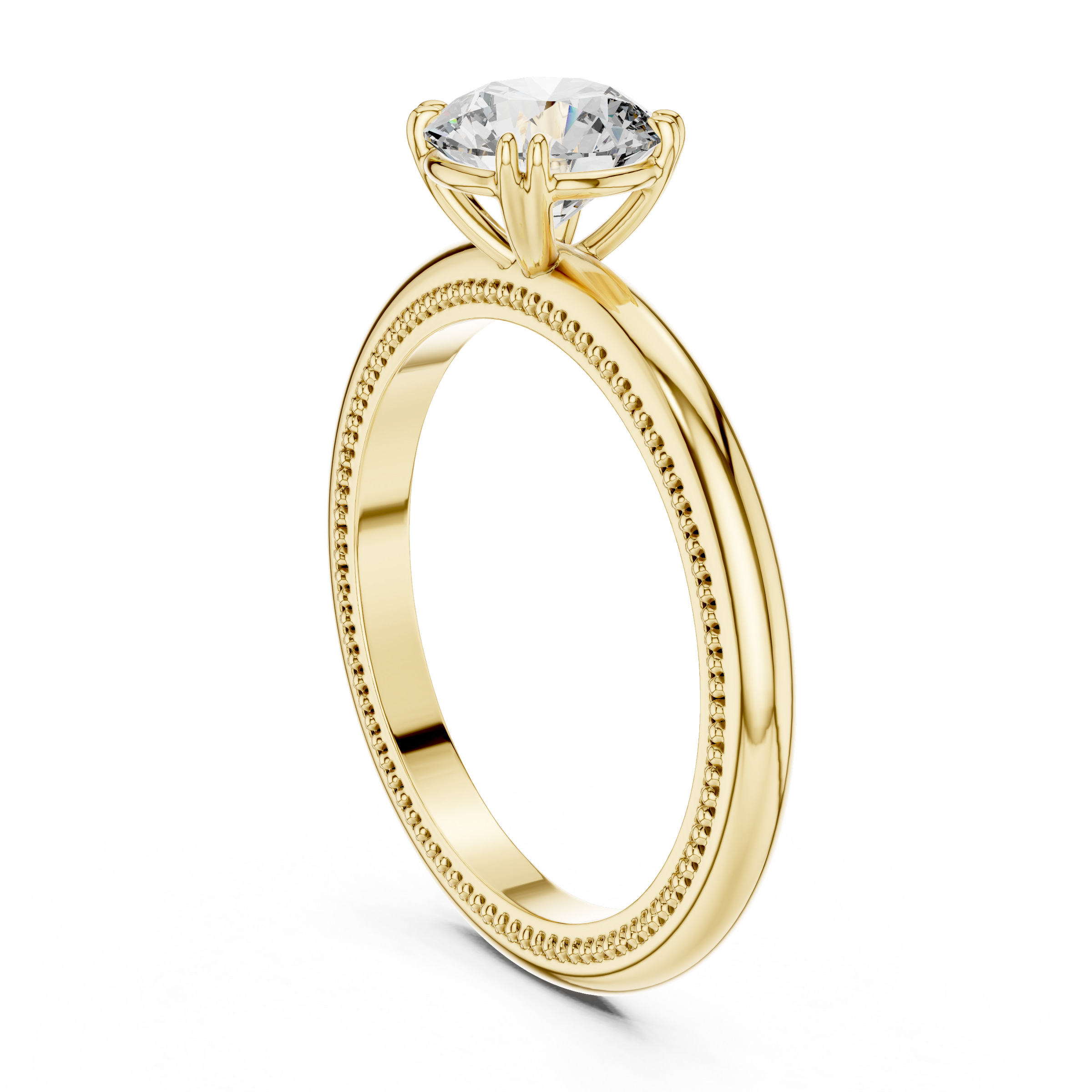 1–3 Carat Round Lab-Grown Diamond Solitaire Engagement Ring – Double Prong Setting, 18K Gold