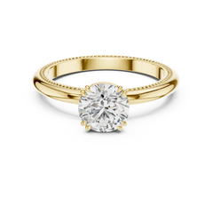 1–3 Carat Round Lab-Grown Diamond Solitaire Engagement Ring – Double Prong Setting, 18K Gold