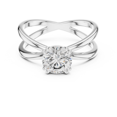 1–3 Carat Round Lab-Grown Diamond Solitaire Engagement Ring – Intertwining Bands, Double Prong, 18K Gold