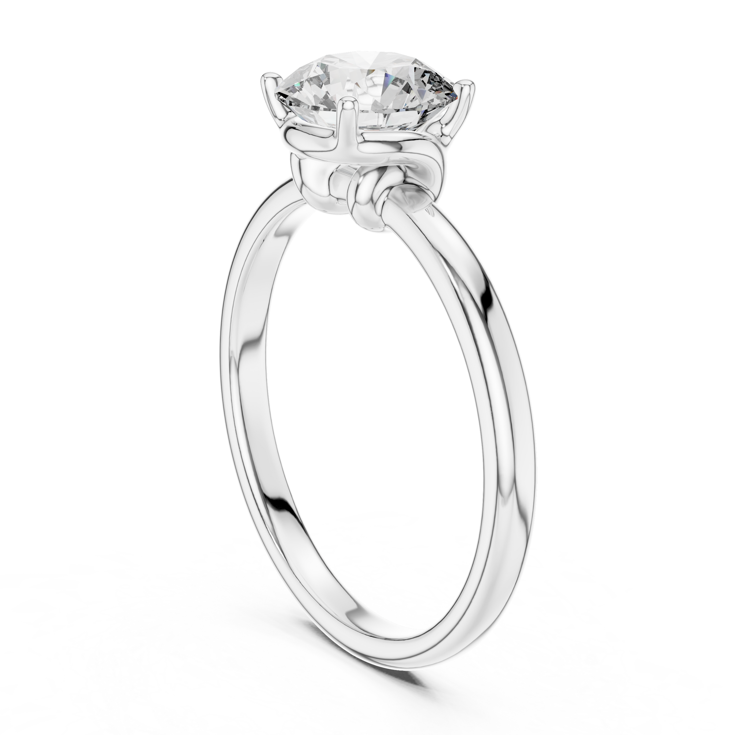 1–3 Carat Round Lab-Grown Diamond Solitaire Engagement Ring – Four-Prong Setting, 18K Gold