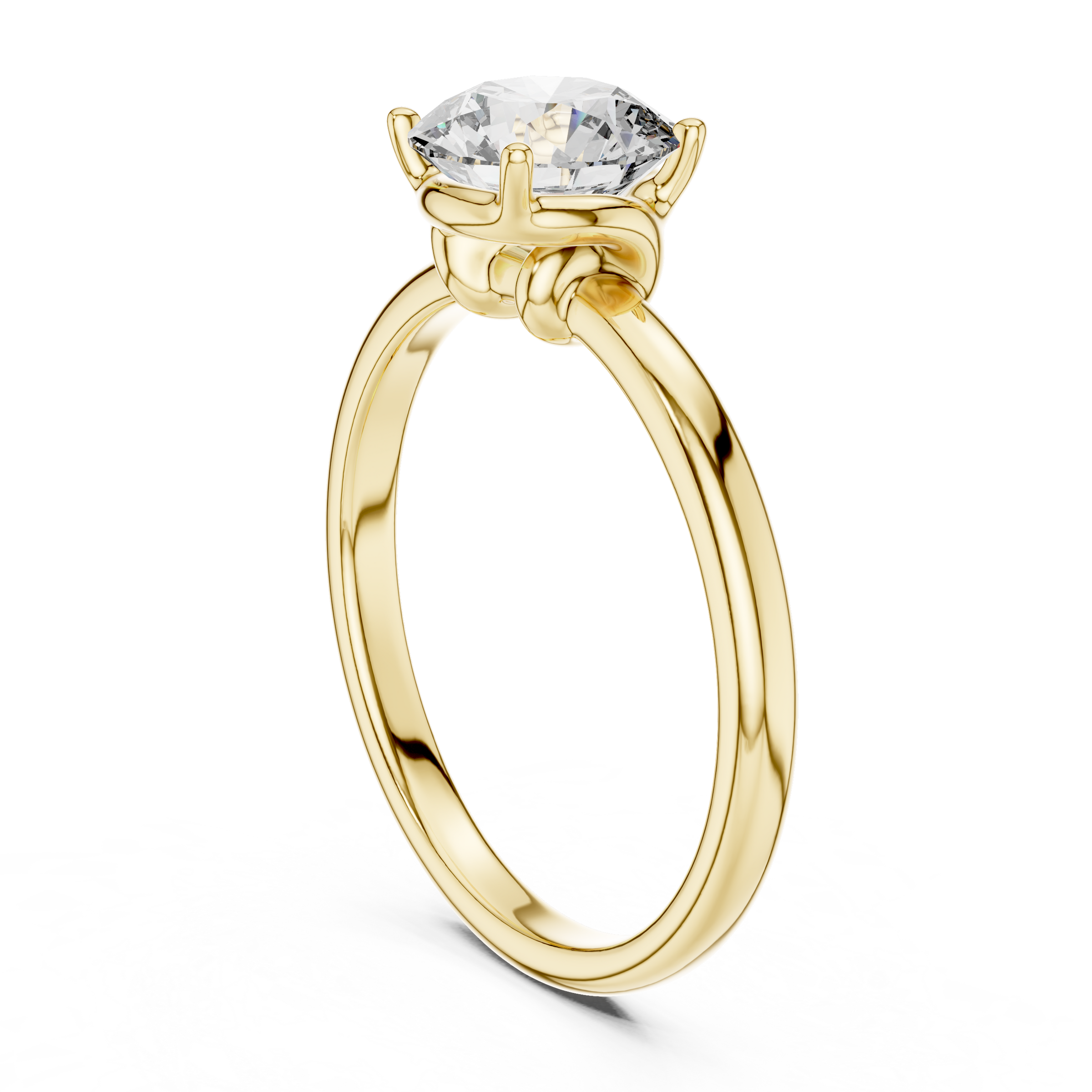 1–3 Carat Round Lab-Grown Diamond Solitaire Engagement Ring – Four-Prong Setting, 18K Gold