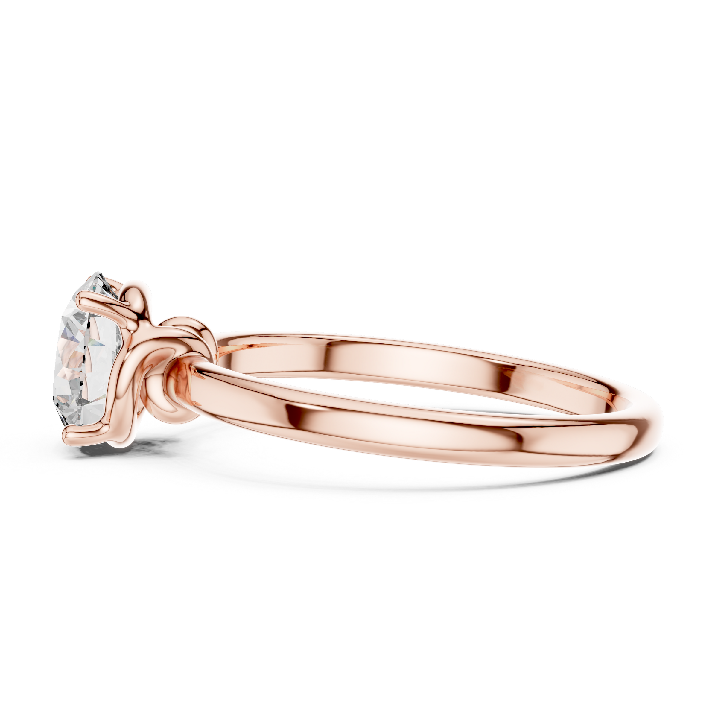1–3 Carat Round Lab-Grown Diamond Solitaire Engagement Ring – Four-Prong Setting, 18K Gold