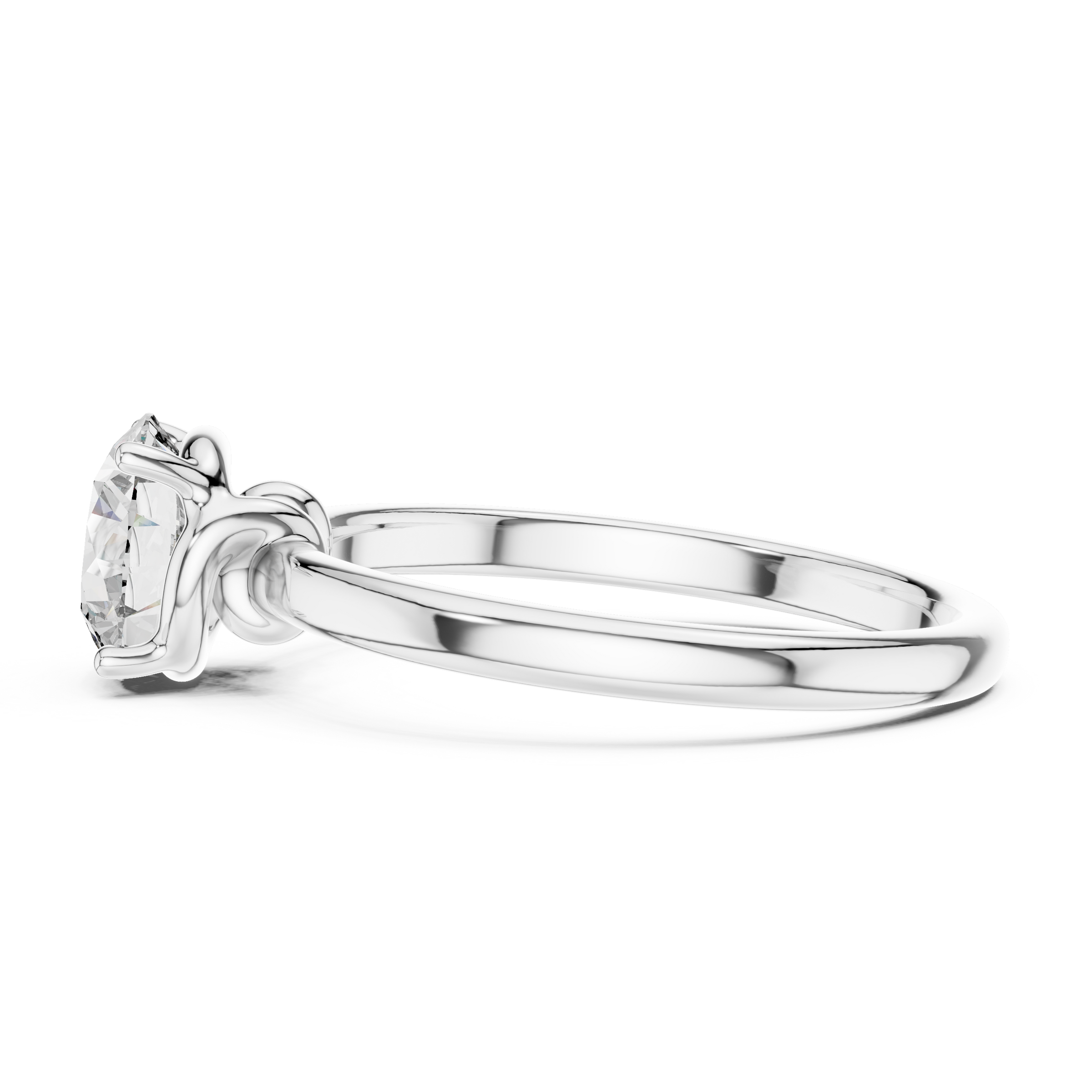 1–3 Carat Round Lab-Grown Diamond Solitaire Engagement Ring – Four-Prong Setting, 18K Gold