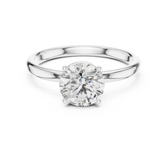 1–3 Carat Round Lab-Grown Diamond Solitaire Engagement Ring – Four-Prong Setting, 18K Gold
