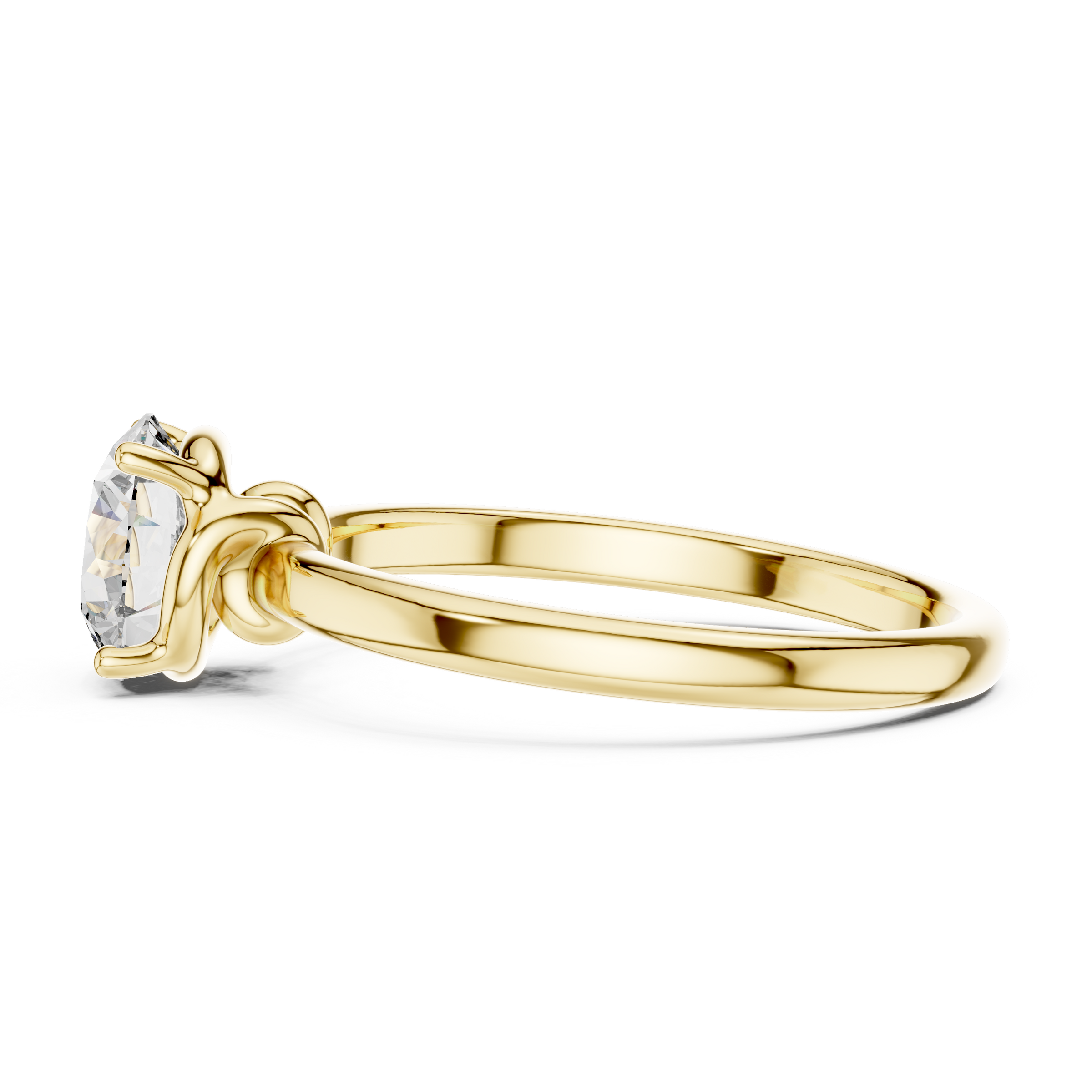 1–3 Carat Round Lab-Grown Diamond Solitaire Engagement Ring – Four-Prong Setting, 18K Gold