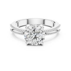 1–3 Carat Round Lab-Grown Diamond Solitaire Engagement Ring – Four-Prong Setting, 18K Gold